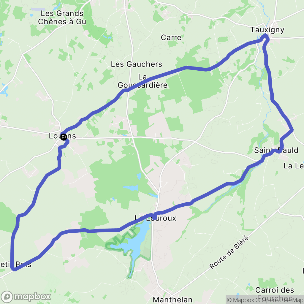 Louans : carte du parcours de randonnée - France