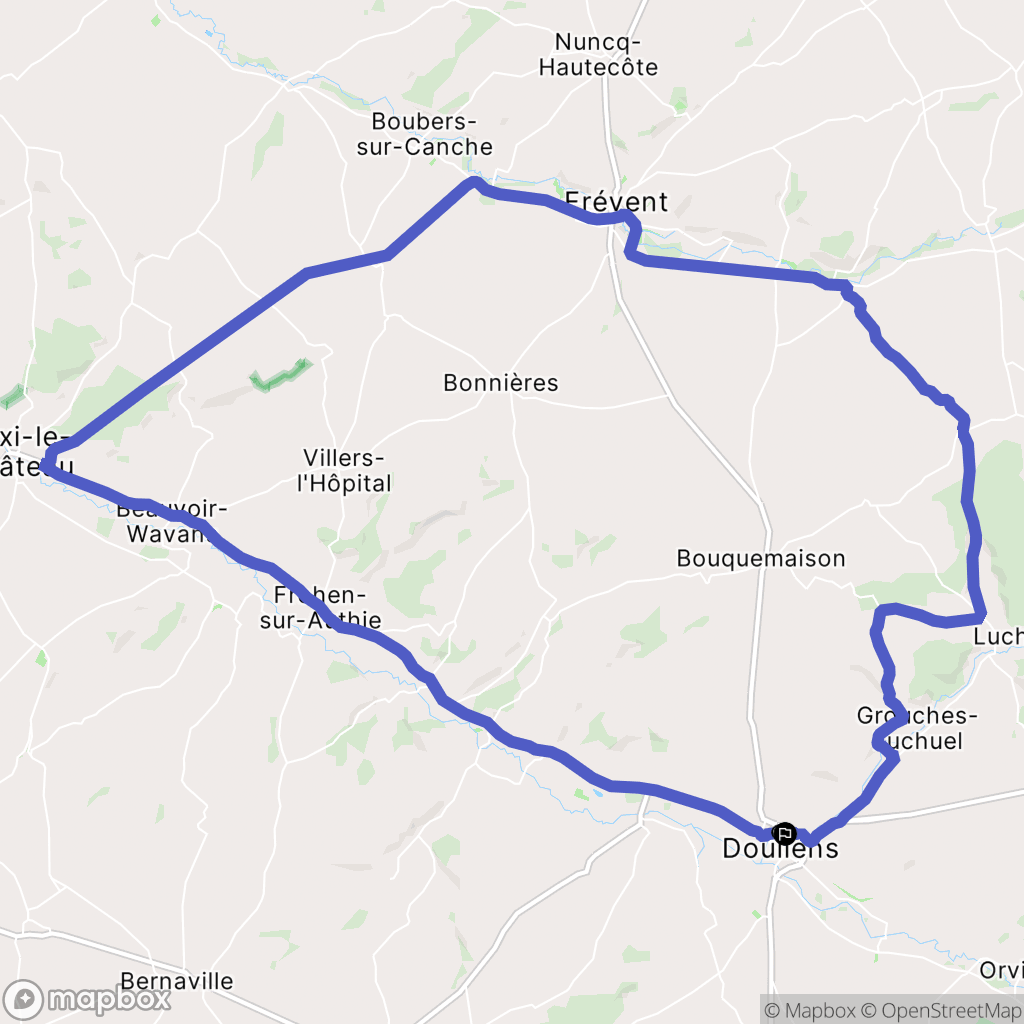 Doullens : carte du parcours de randonnée - France