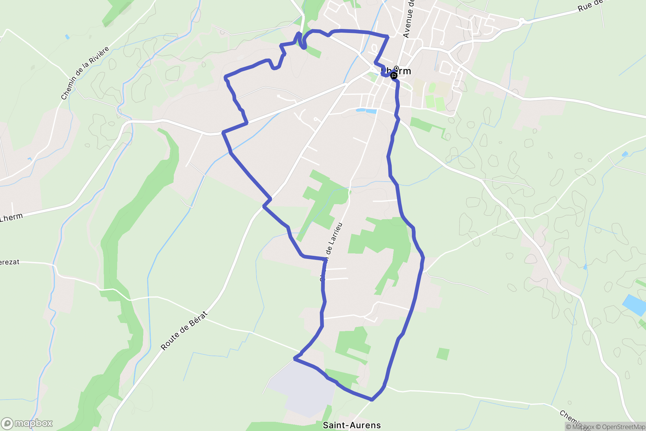 Lherm : carte du parcours de randonnée - France