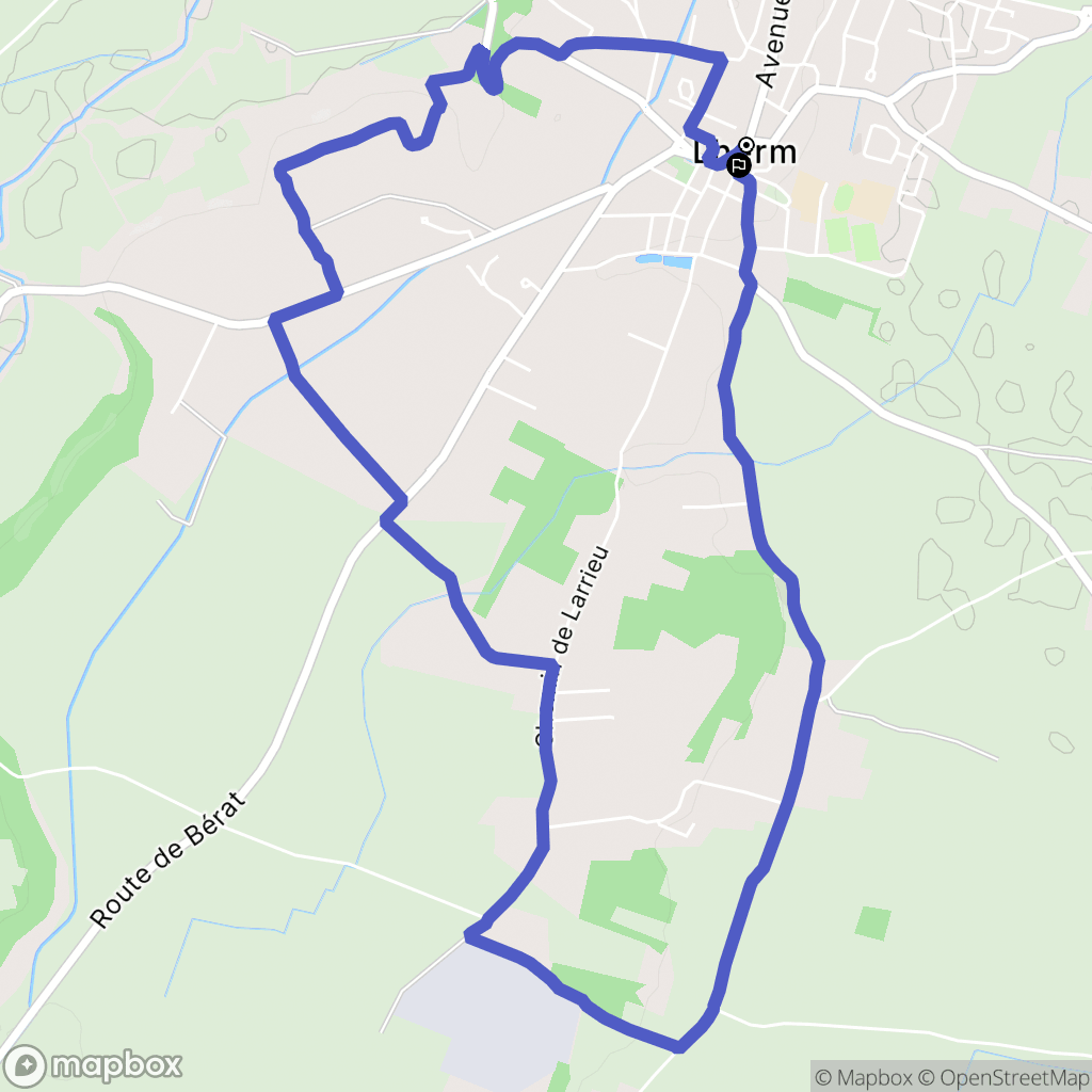 Lherm : carte du parcours de randonnée - France