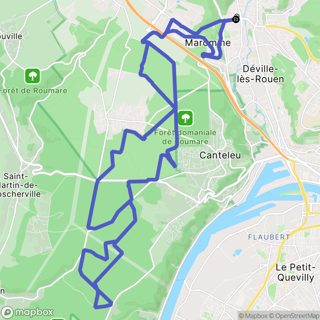 Maromme : carte du parcours de randonnée - France