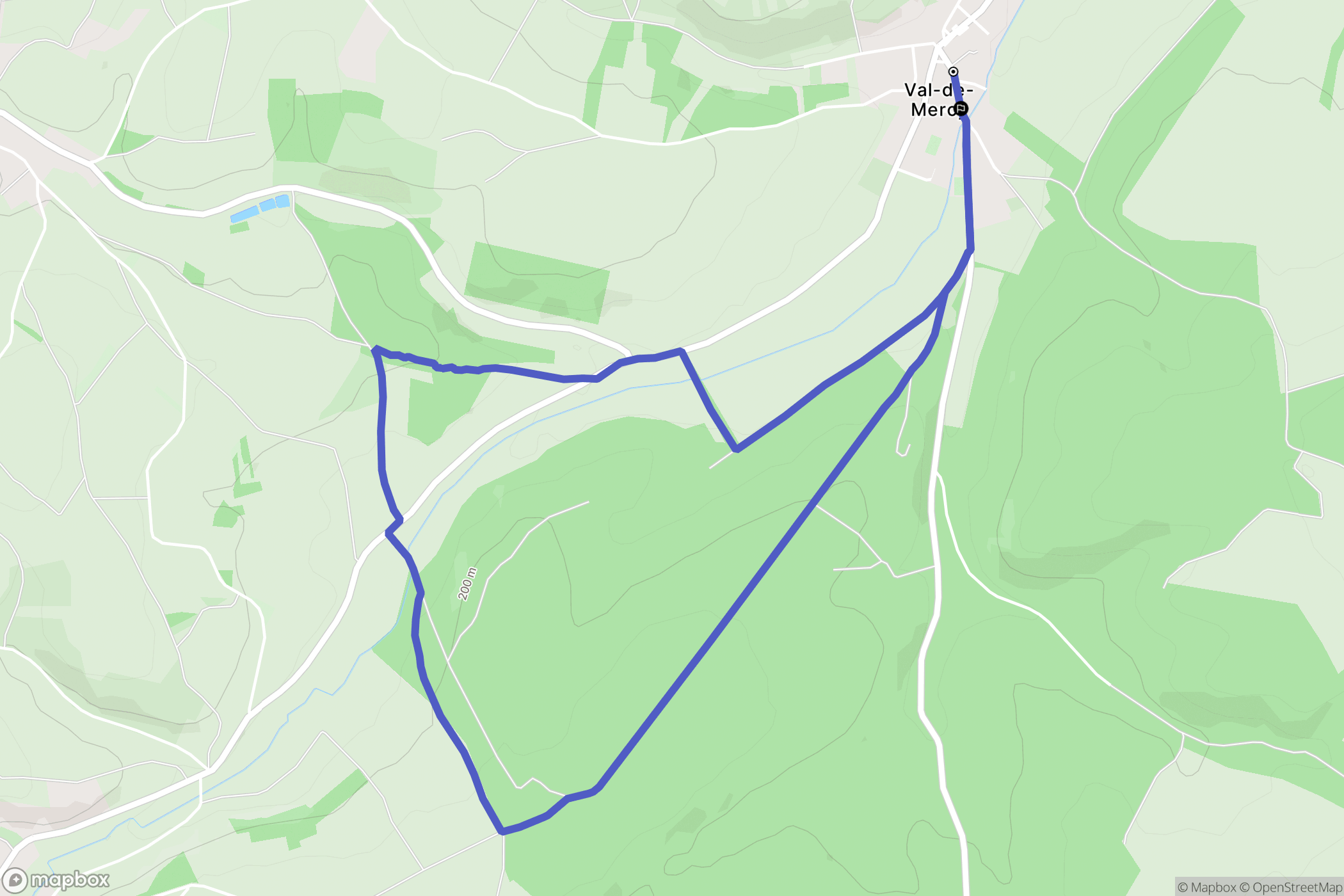 Val-de-Mercy : carte du parcours de randonnée - France