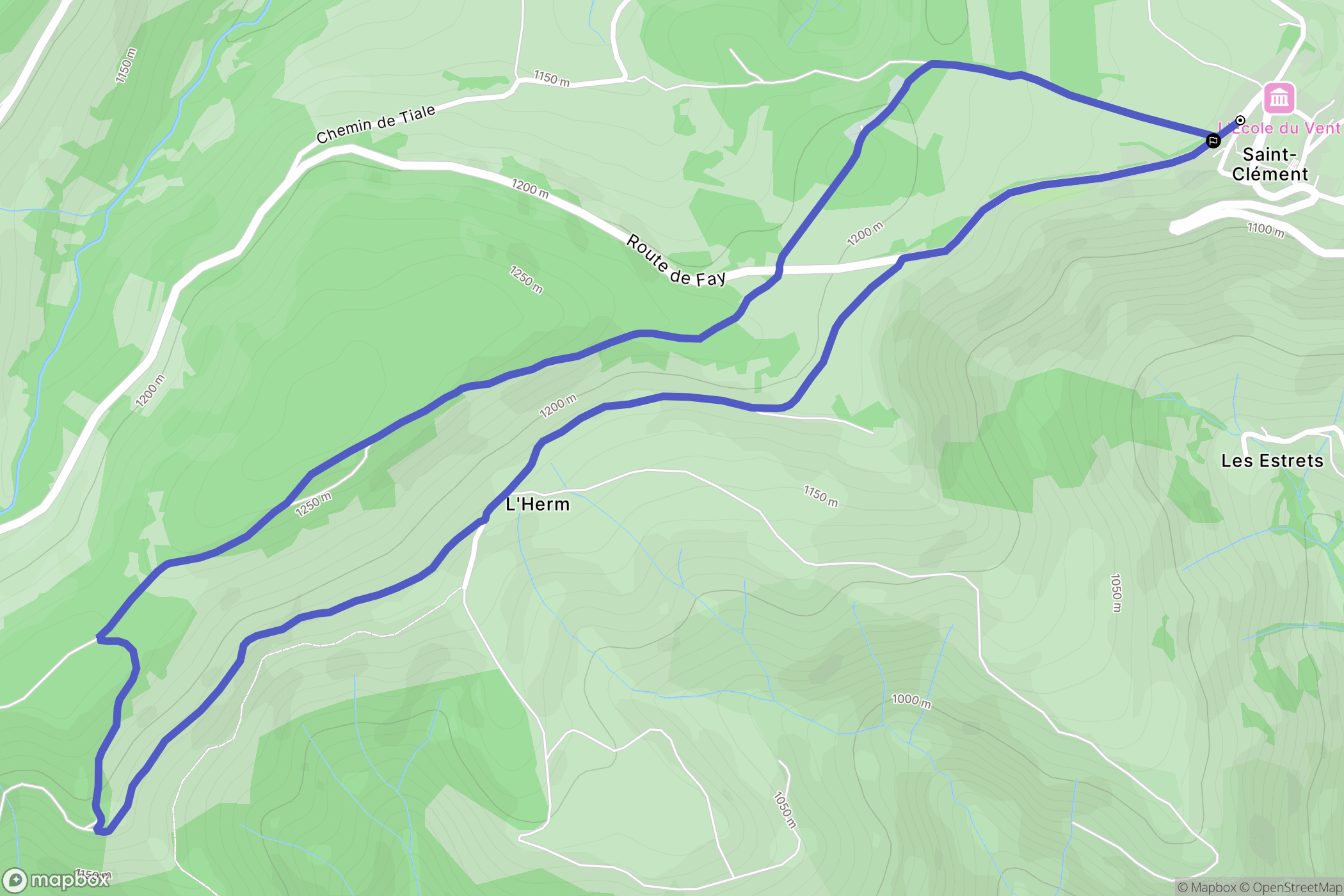 Saint-Clément : carte du parcours de randonnée - France