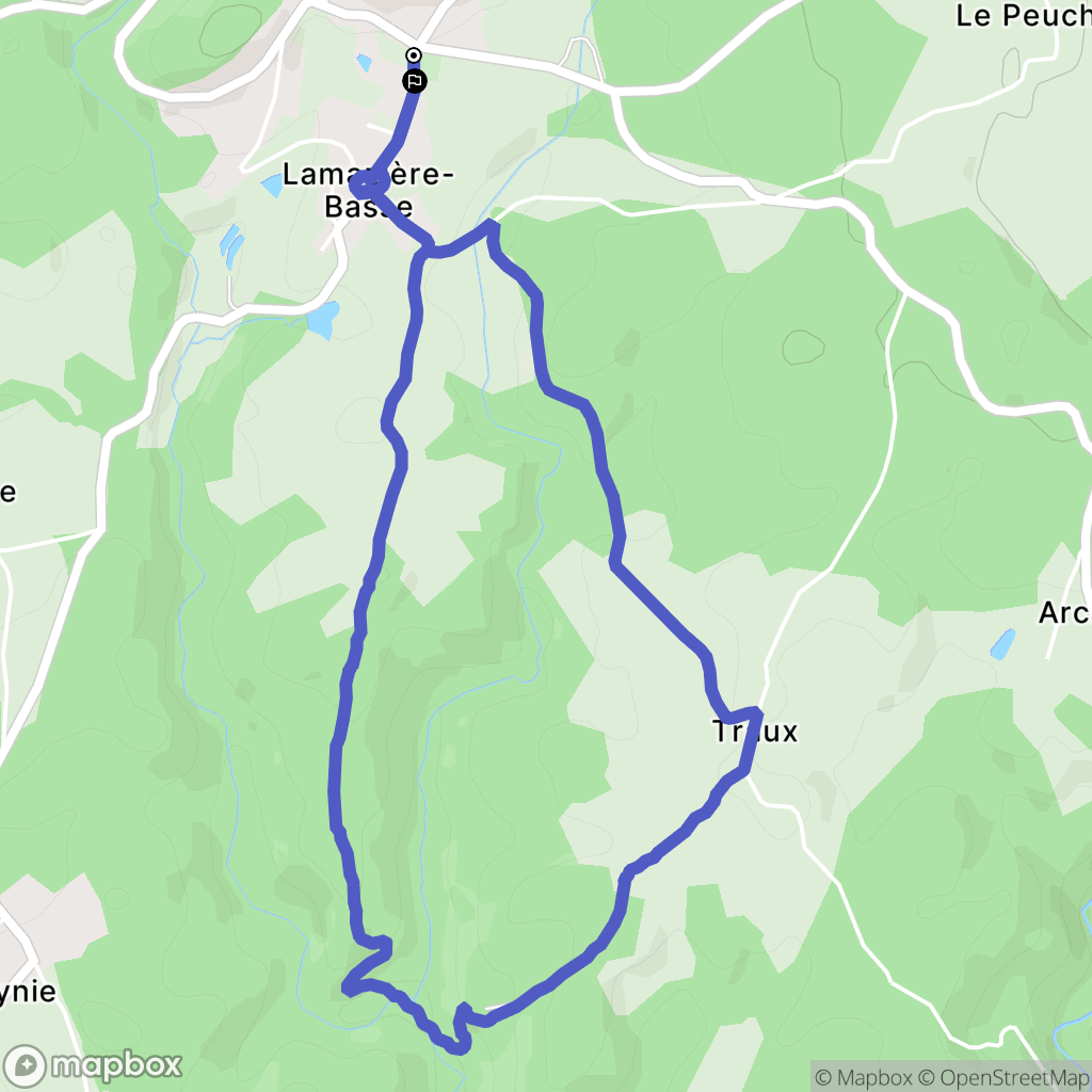 Lamazière-Basse : carte du parcours de randonnée - France