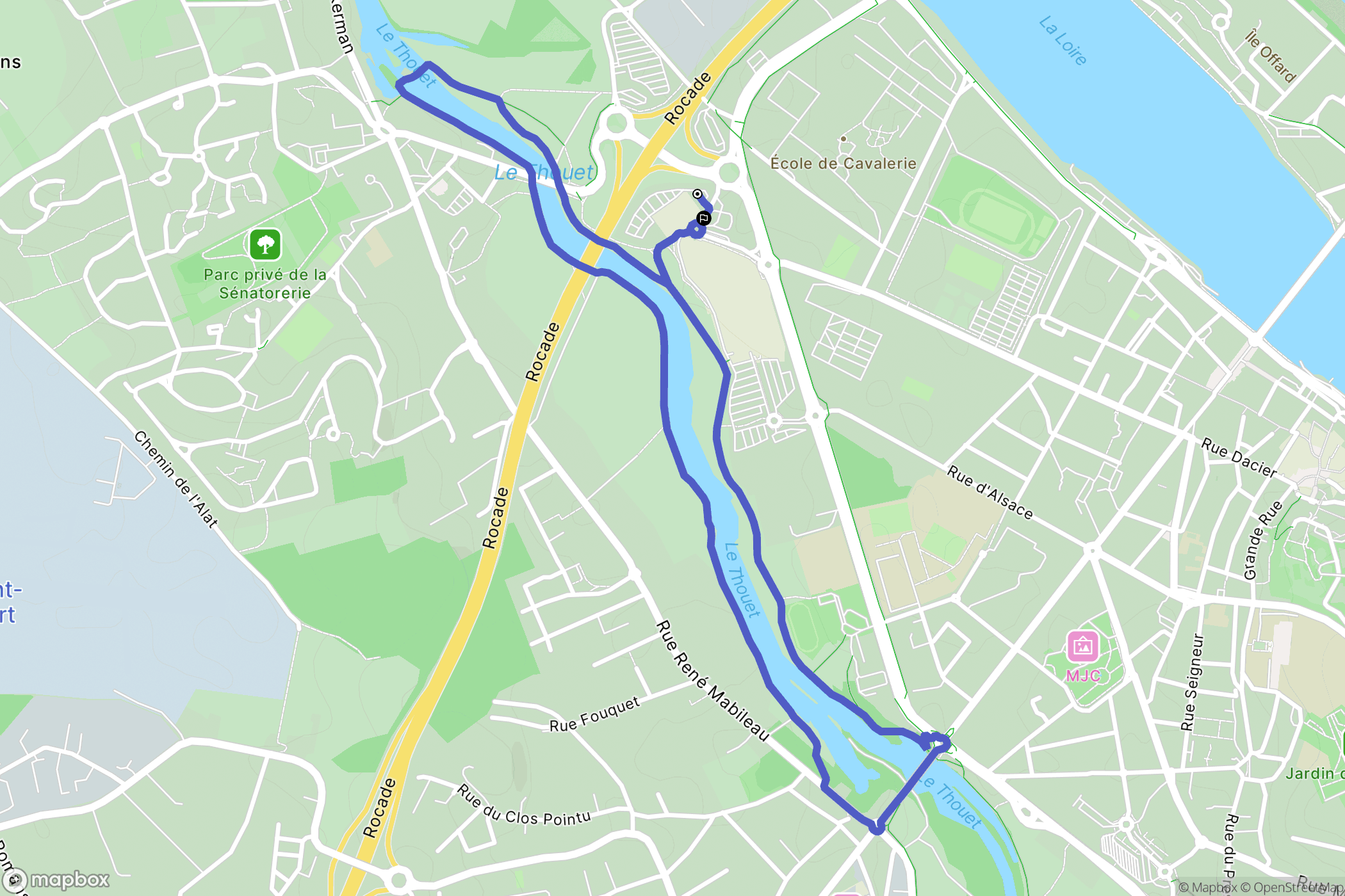 Saumur : carte du parcours de randonnée - France