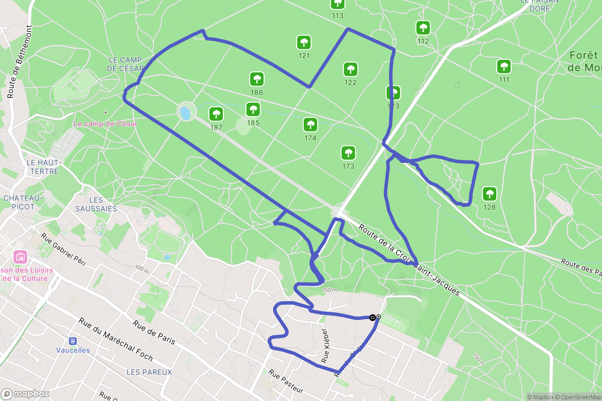 Saint-Leu-la-Forêt : carte du parcours de randonnée - France