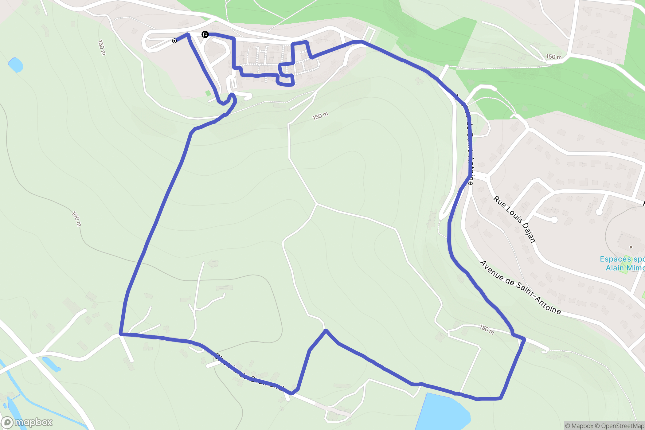 Pujols : carte du parcours de randonnée - France
