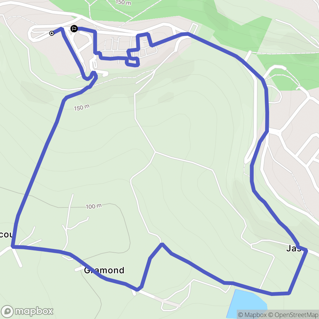 Pujols : carte du parcours de randonnée - France