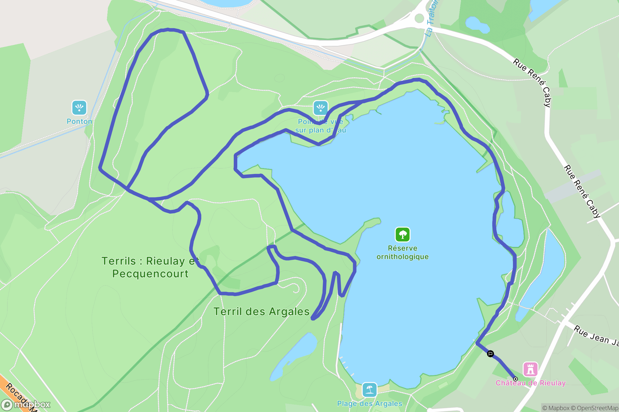 Rieulay : carte du parcours de randonnée - France