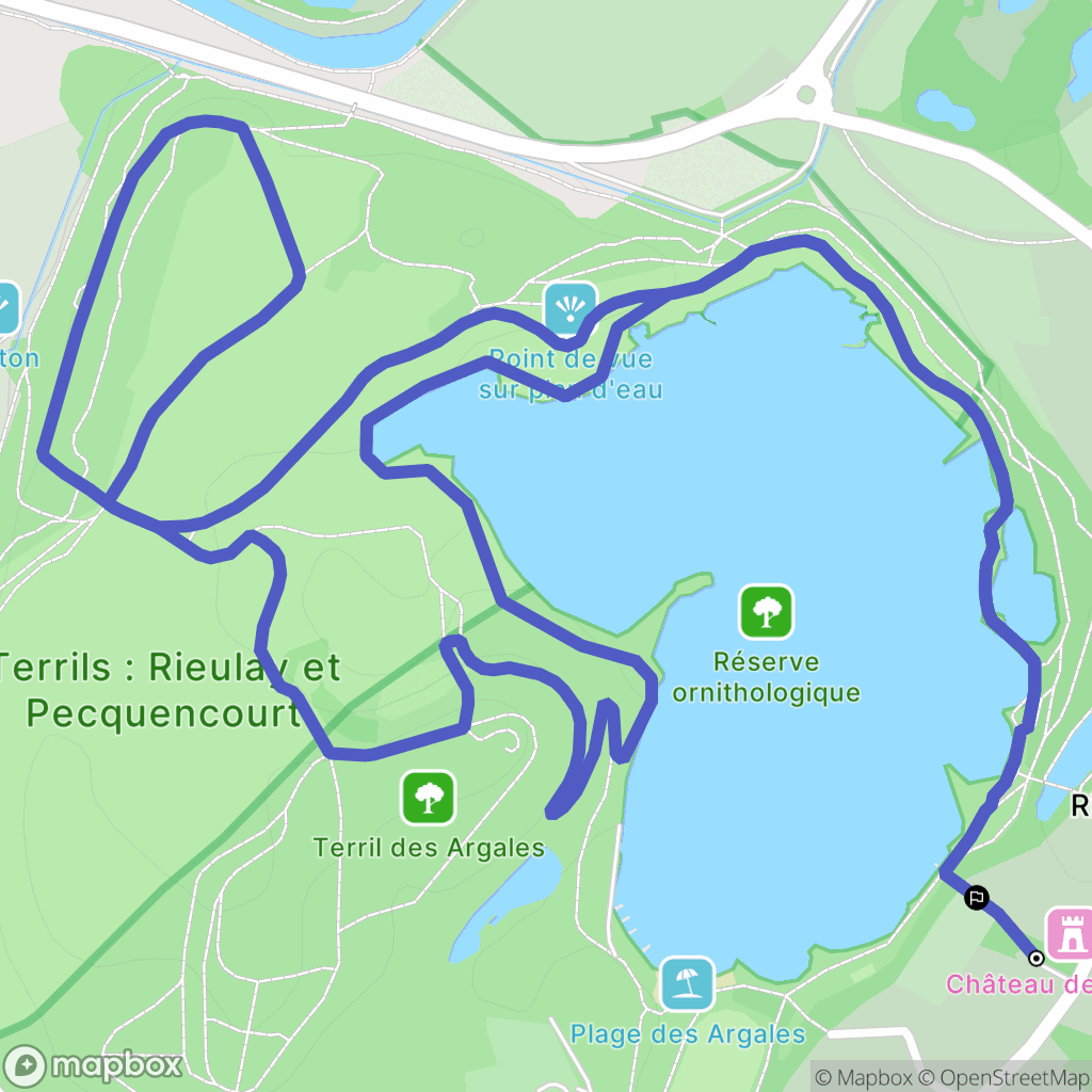 Rieulay : carte du parcours de randonnée - France