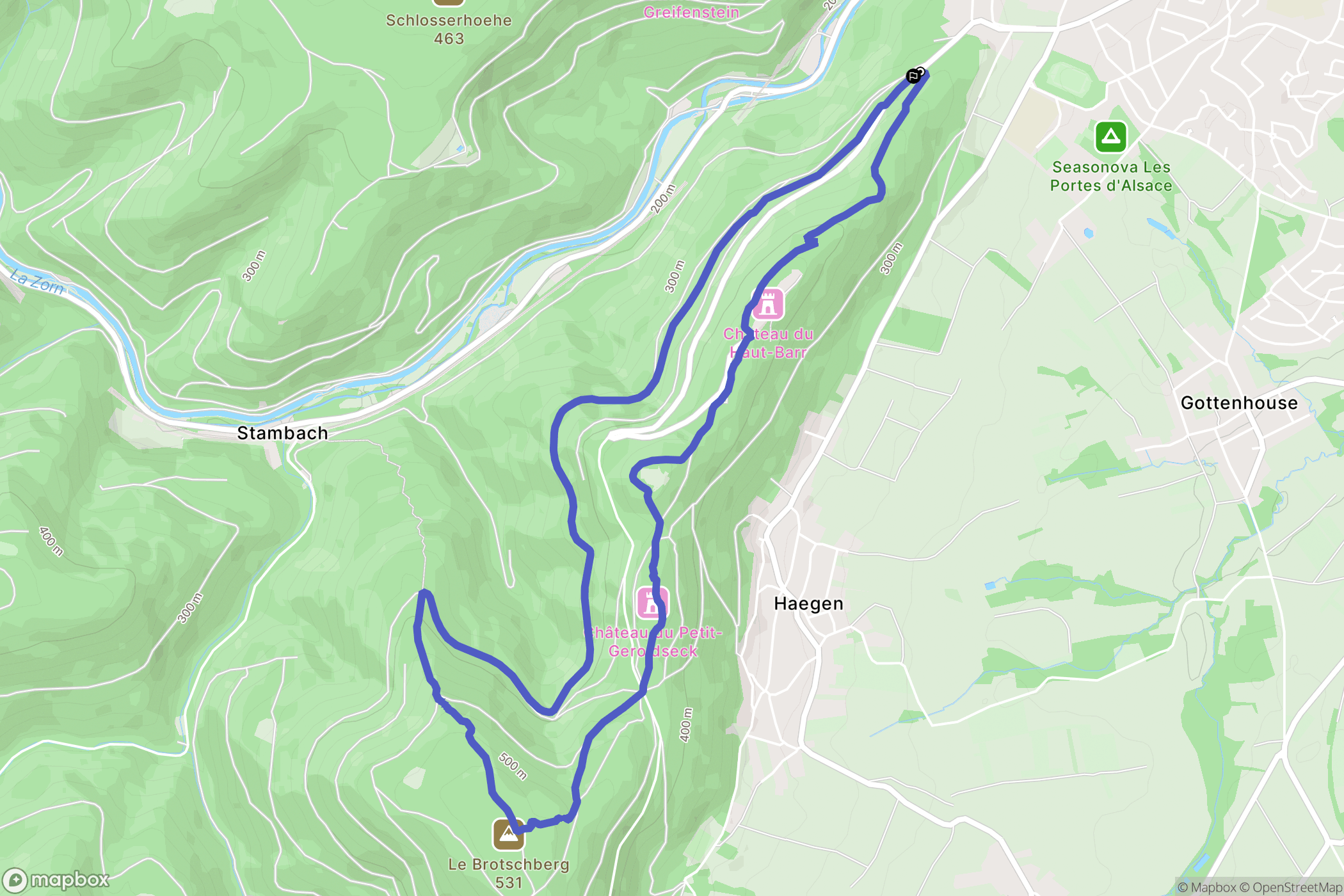 Saverne : carte du parcours de randonnée - France