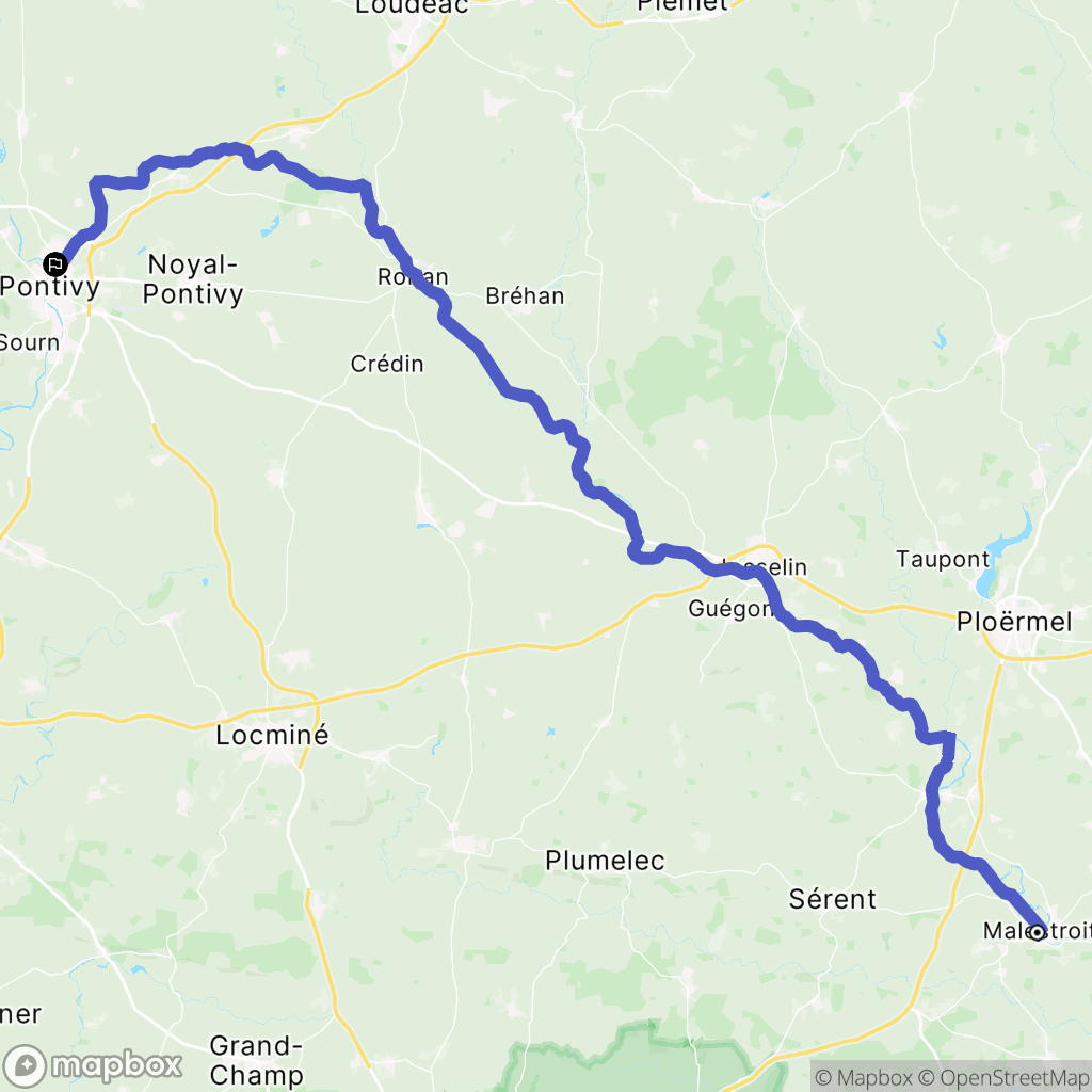 Malestroit : carte du parcours de randonnée - France