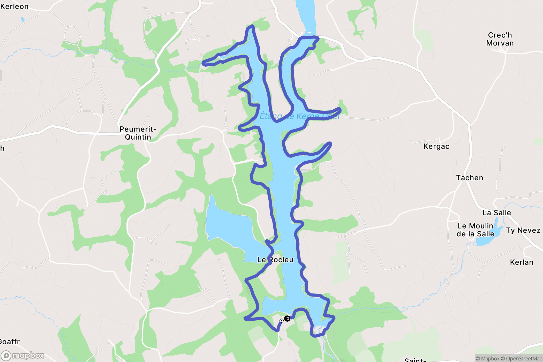 Trémargat : carte du parcours de randonnée - France