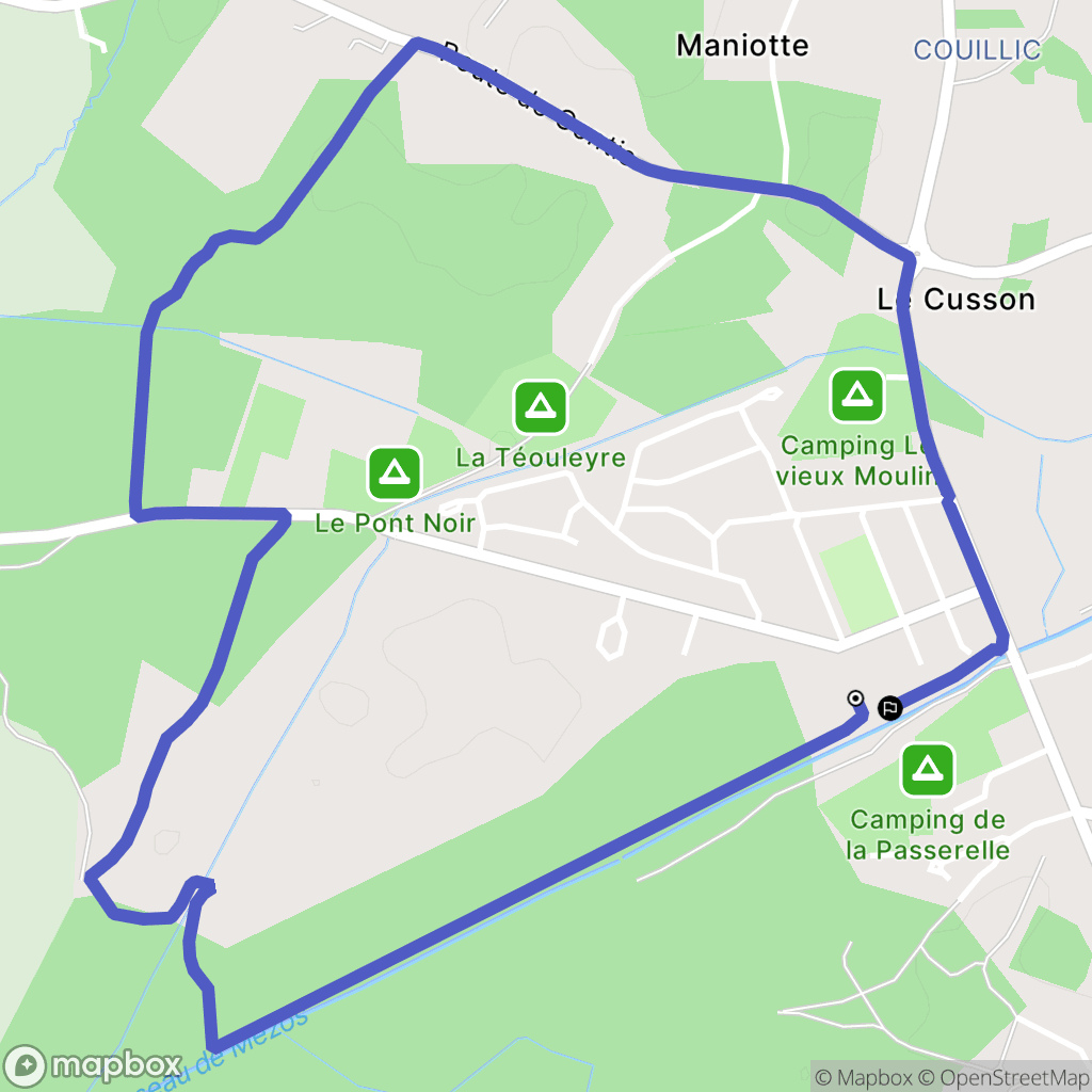 Saint-Julien-en-Born : carte du parcours de randonnée - France