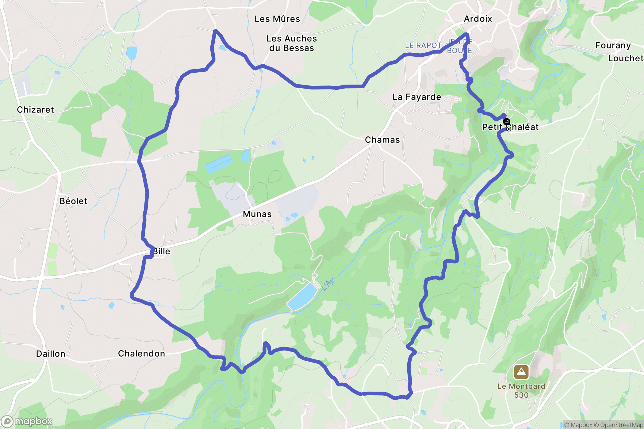 Eclassan : carte du parcours de randonnée - France