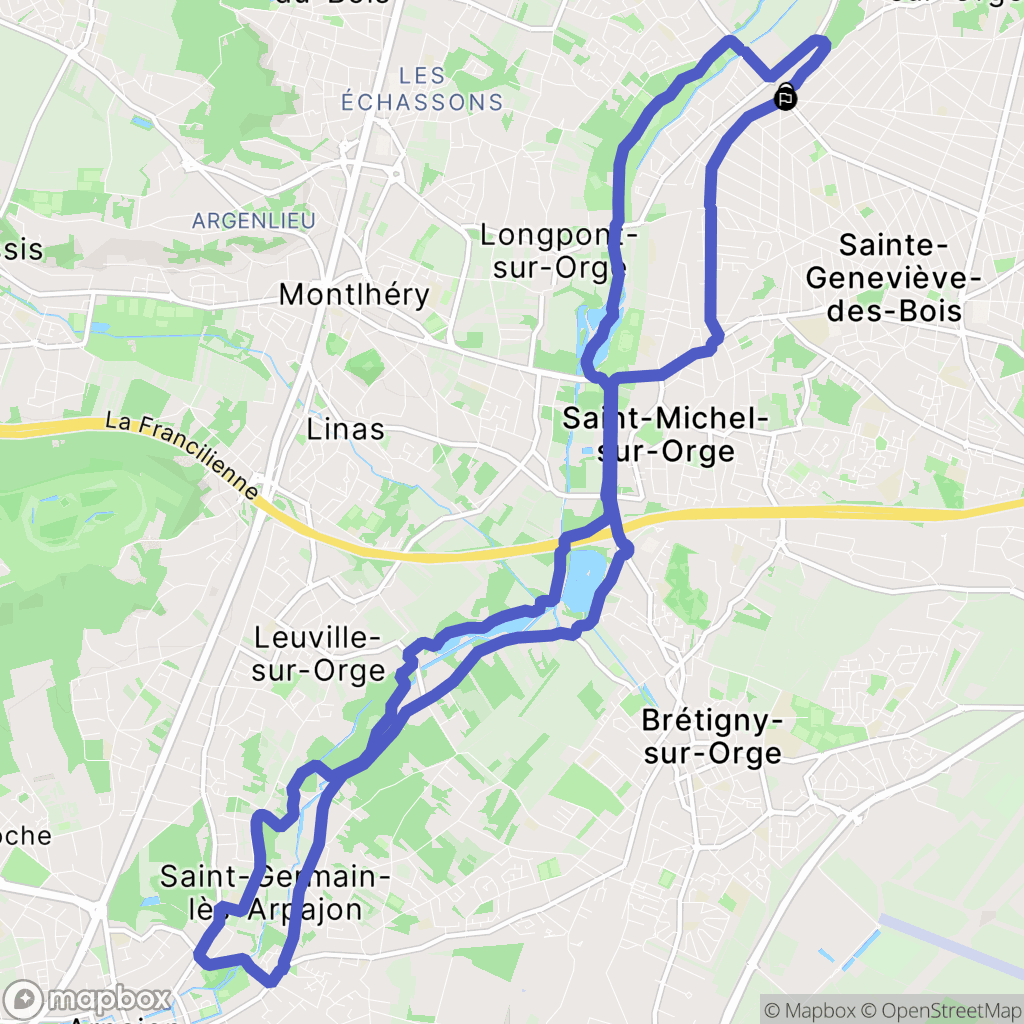 Sainte-Geneviève-des-Bois : carte du parcours de randonnée - France
