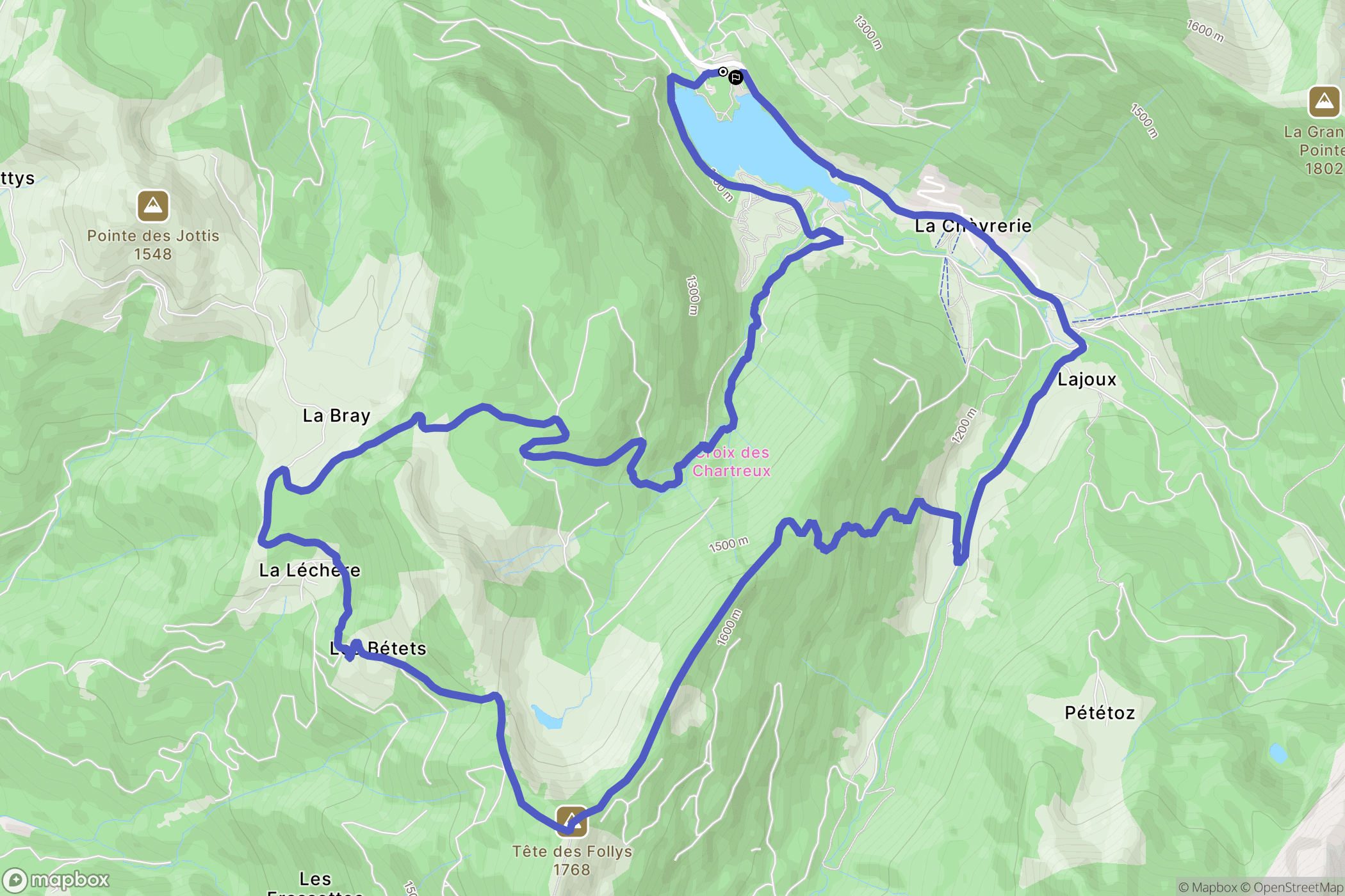 Bellevaux : carte du parcours de randonnée - France