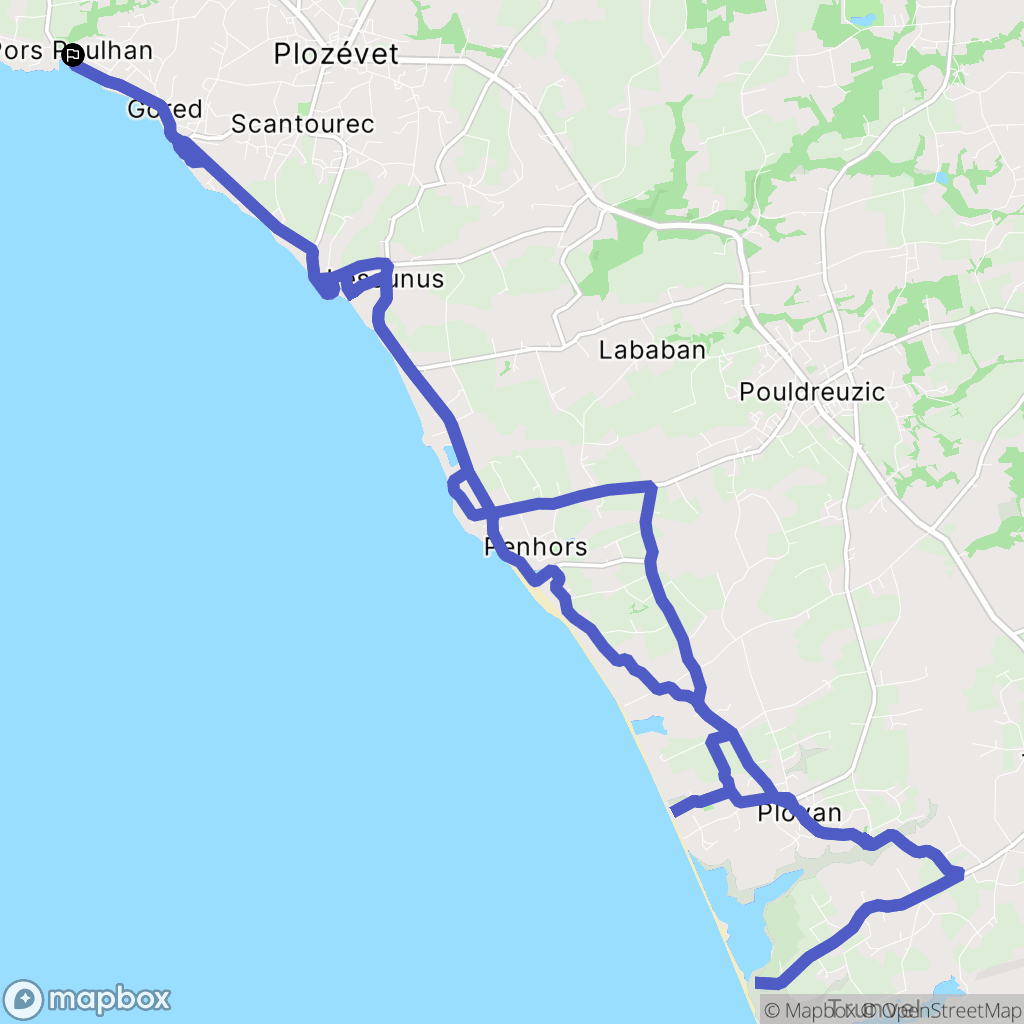 Plouhinec : carte du parcours de randonnée - France