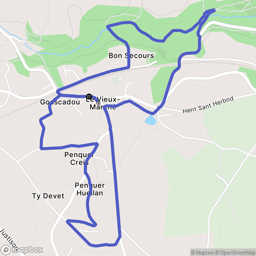 Le Vieux-Marché : carte du parcours de randonnée - France