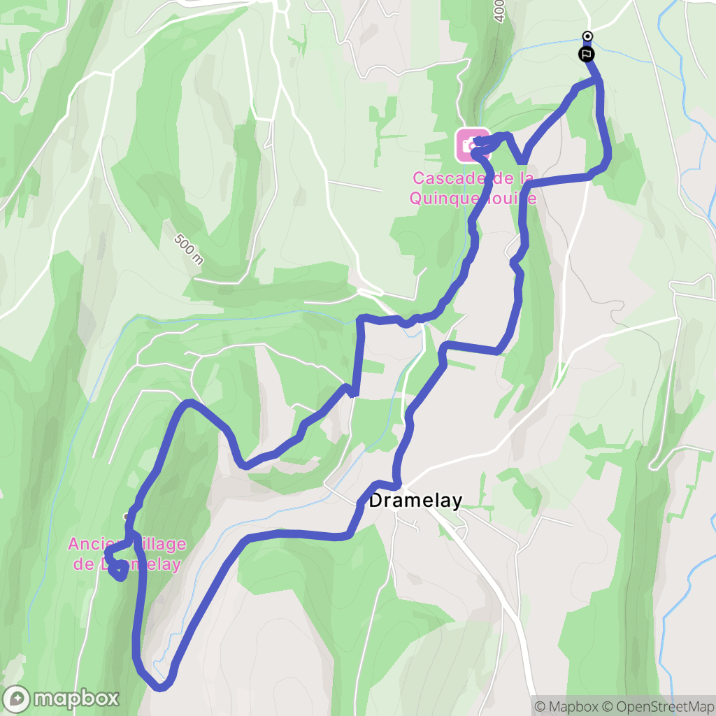 Valzin en Petite Montagne : carte du parcours de randonnée - France