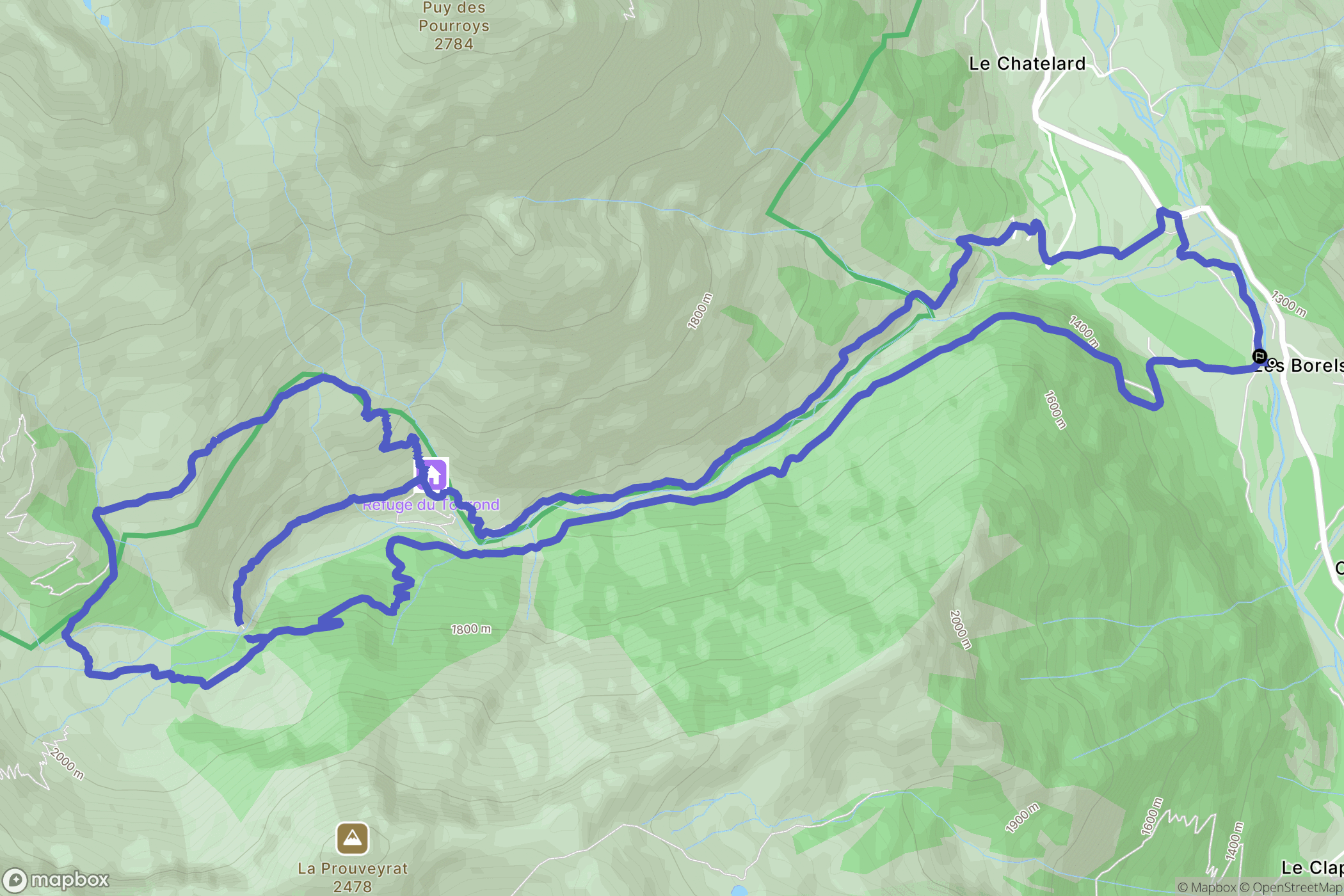 Champoléon : carte du parcours de randonnée - France