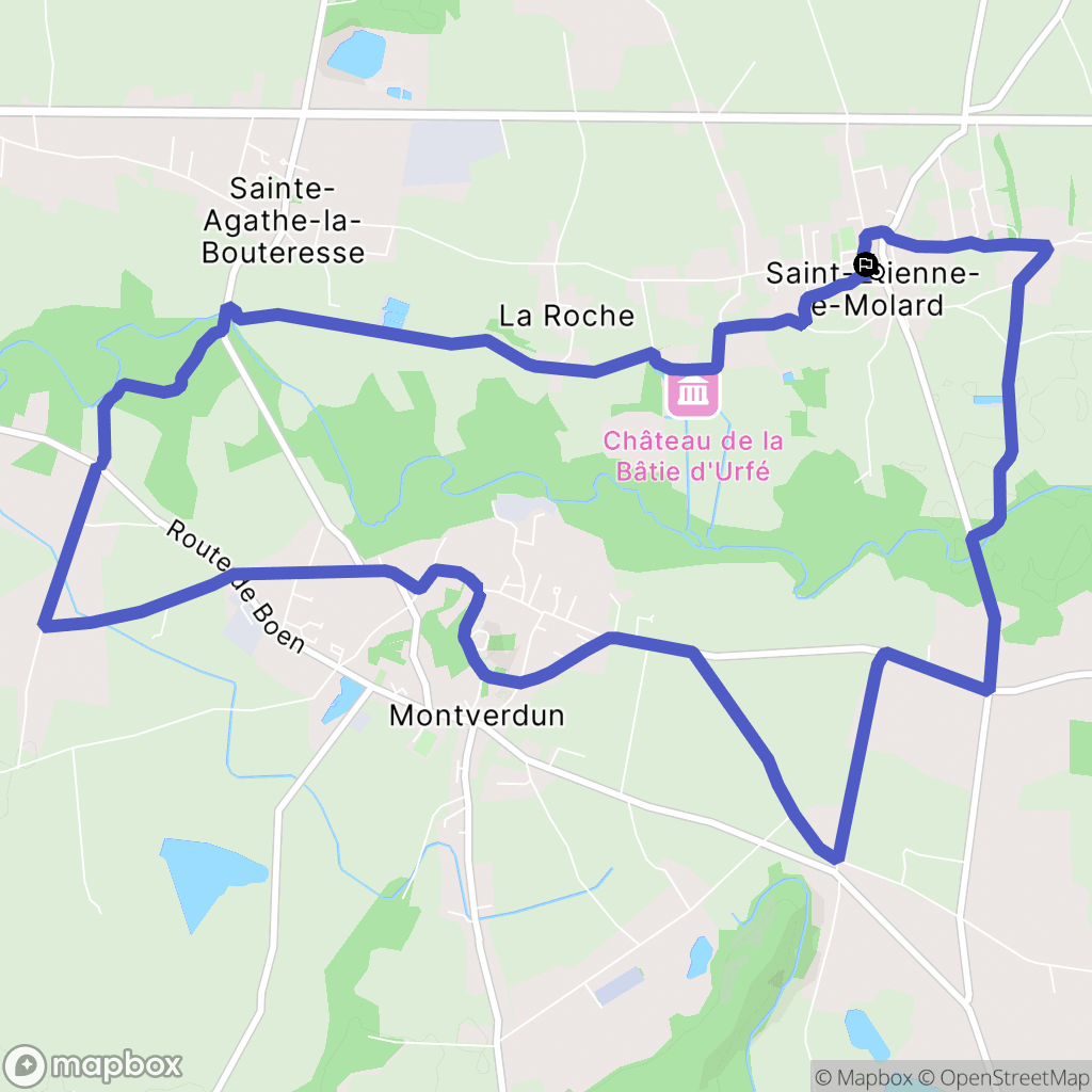 Saint-Étienne-le-Molard : carte du parcours de randonnée - France