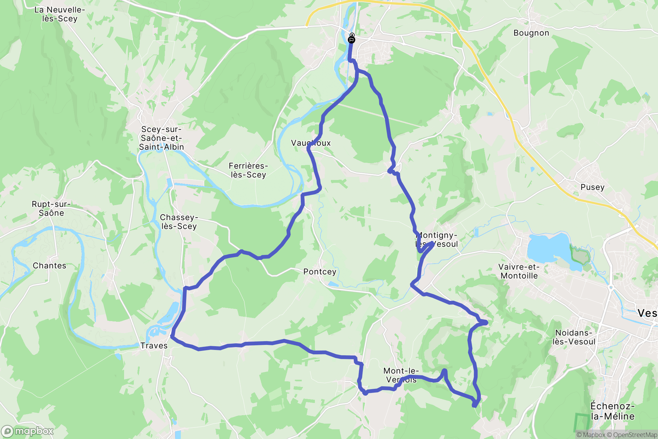 Port-sur-Saône : carte du parcours de randonnée - France