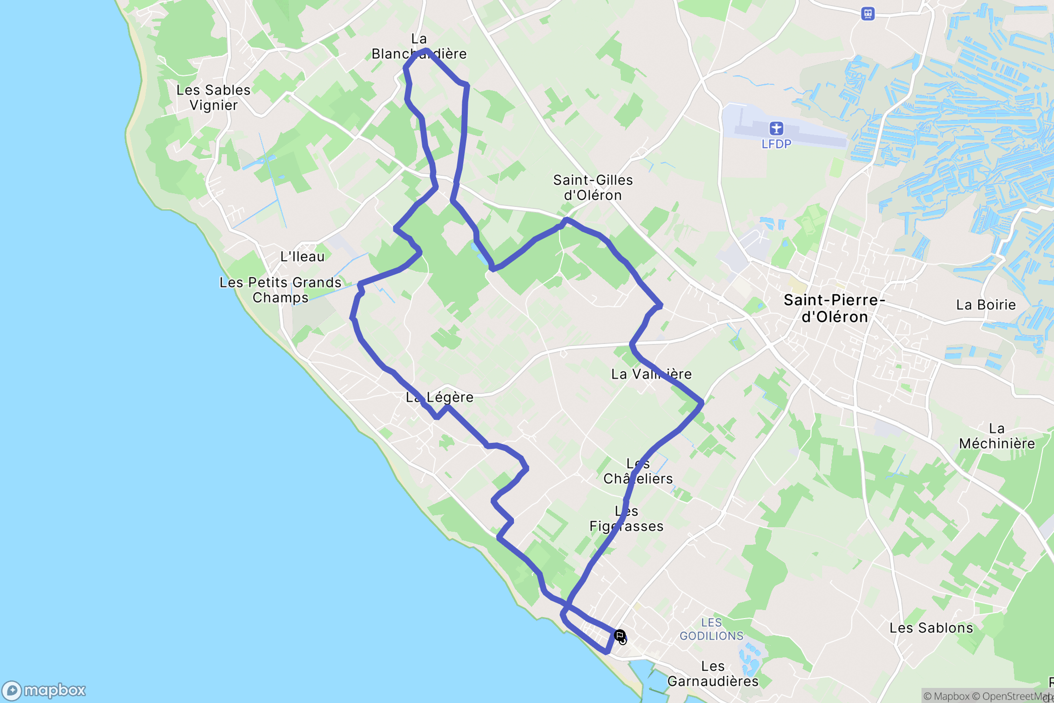 Saint-Pierre-d'Oléron : carte du parcours de randonnée - France