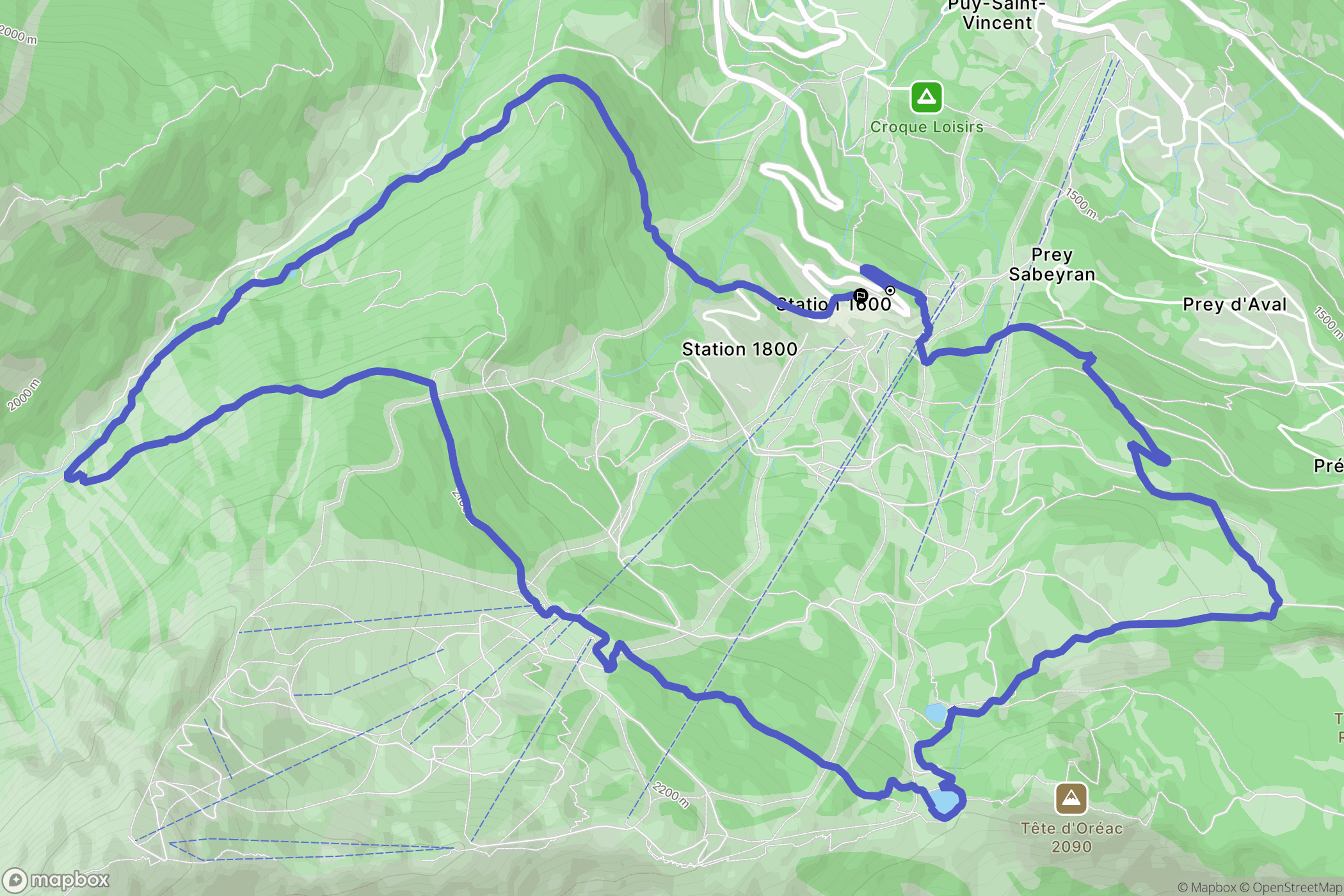 Puy-Saint-Vincent : carte du parcours de randonnée - France