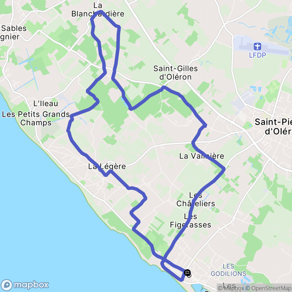 Saint-Pierre-d'Oléron : carte du parcours de randonnée - France