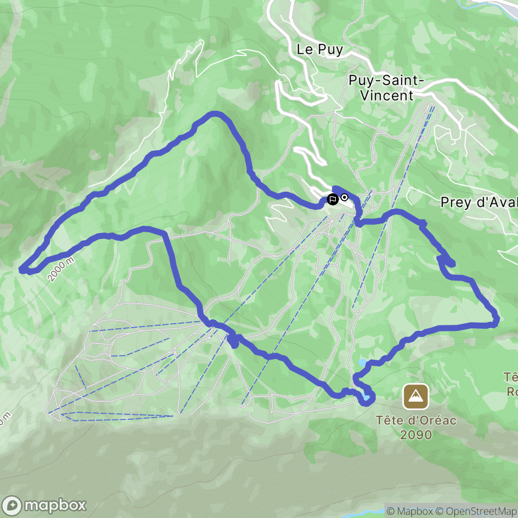 Puy-Saint-Vincent : carte du parcours de randonnée - France