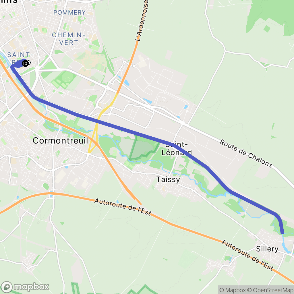 Reims : carte du parcours de randonnée - France
