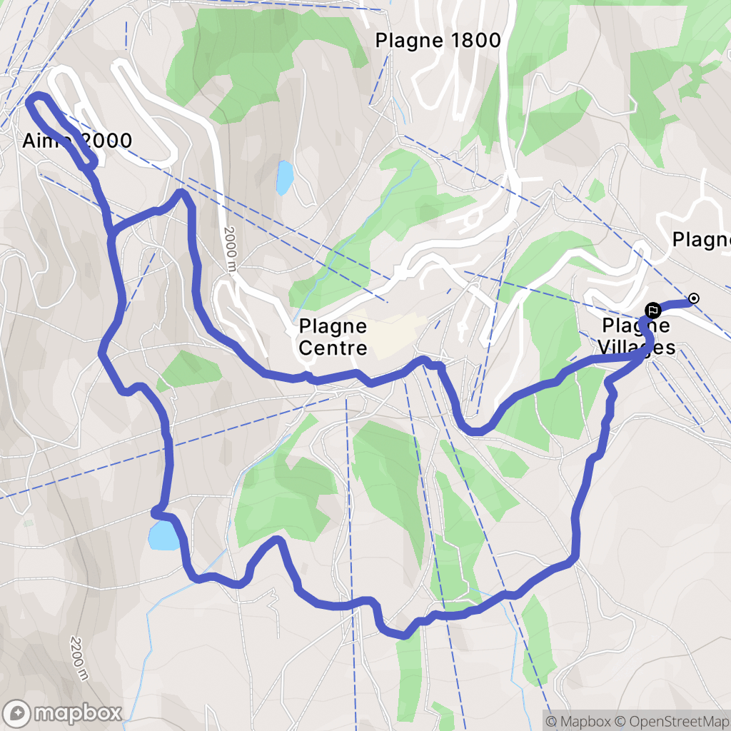 La Plagne-Tarentaise : carte du parcours de randonnée - France