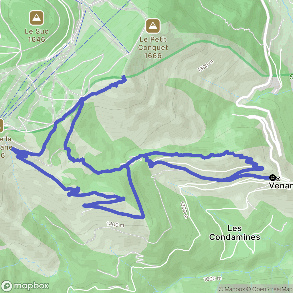 Venanson : carte du parcours de randonnée - France