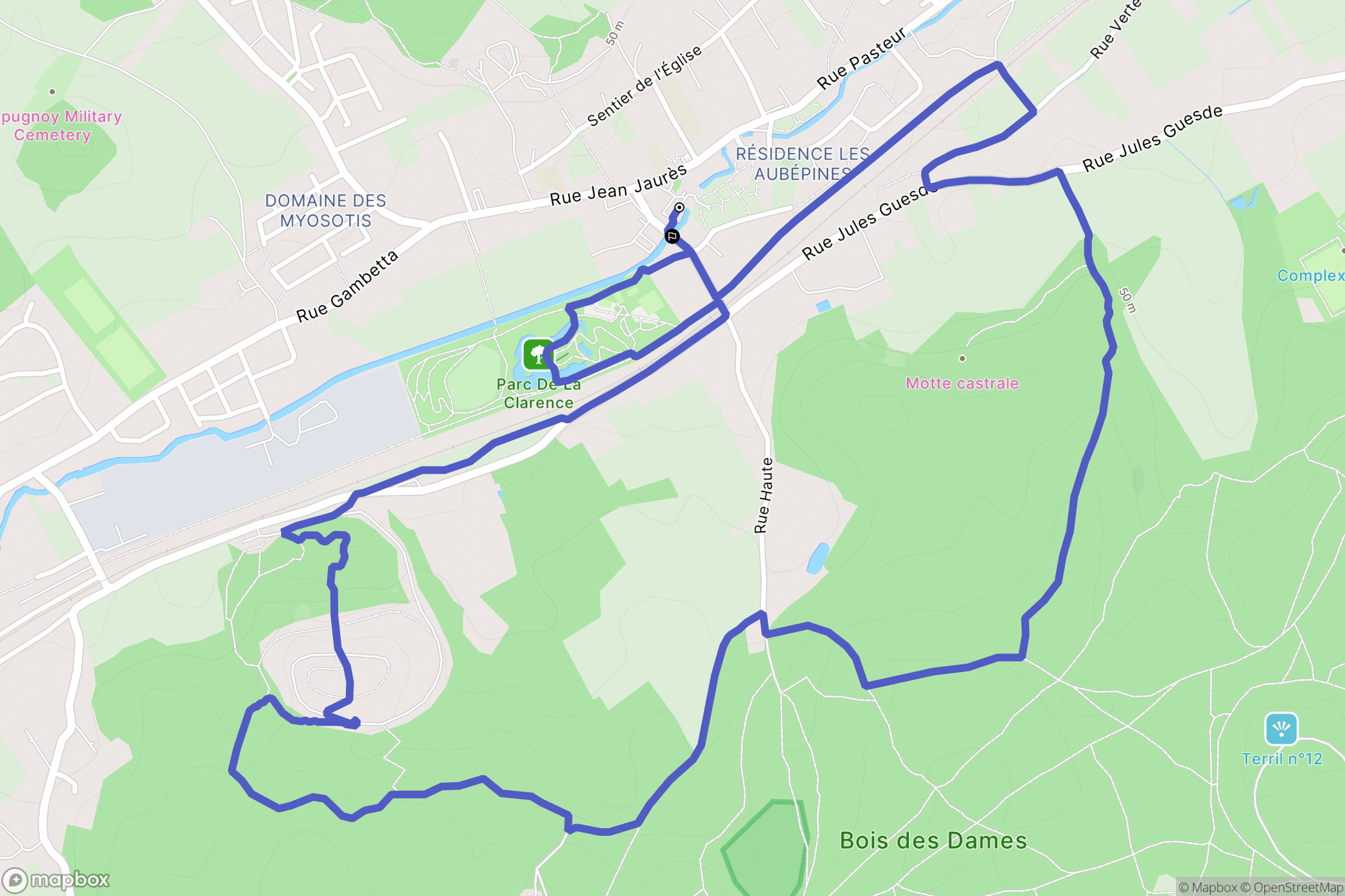 Lapugnoy : carte du parcours de randonnée - France