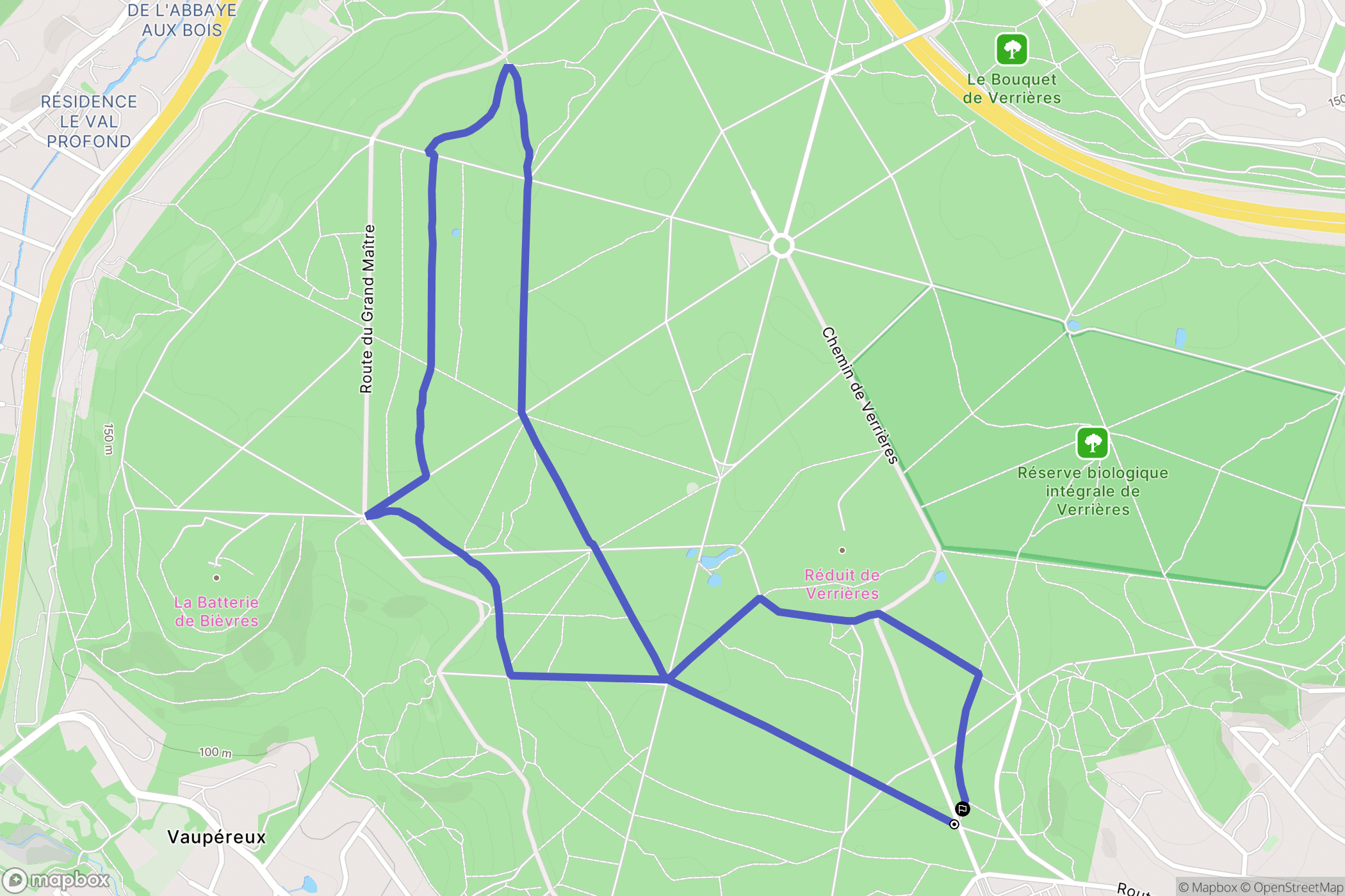 Verrières-le-Buisson : carte du parcours de randonnée - France
