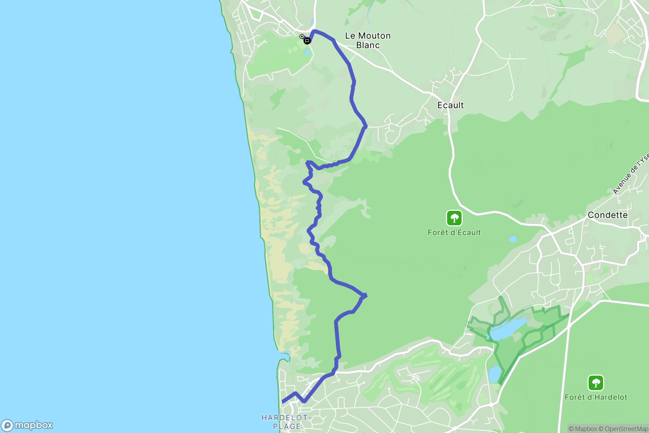 Équihen-Plage : carte du parcours de randonnée - France