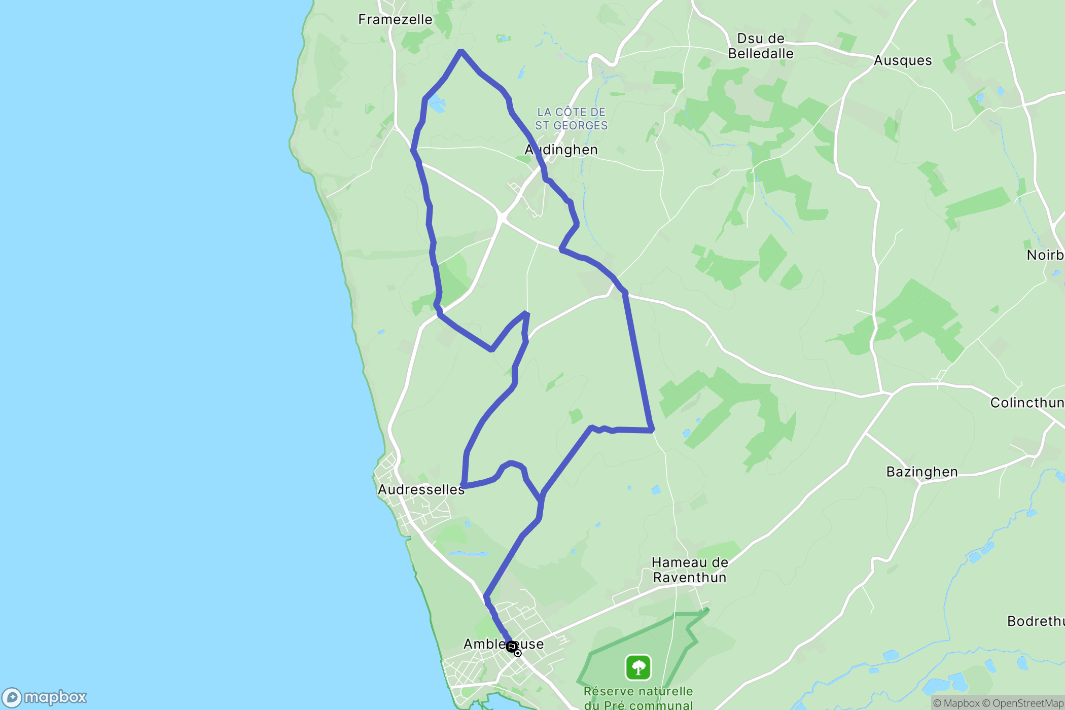 Ambleteuse : carte du parcours de randonnée - France