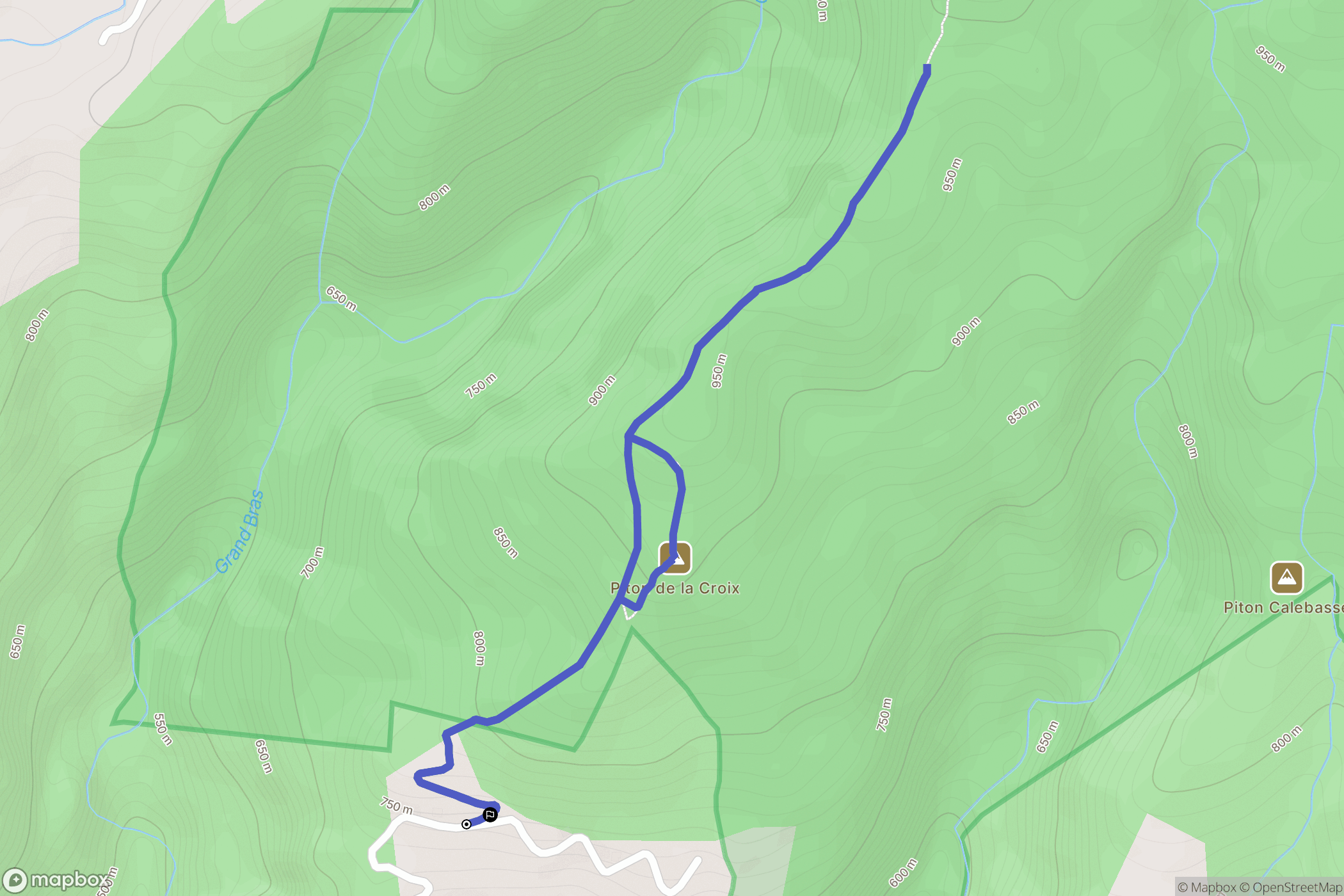 L'Étang-Salé : carte du parcours de randonnée - France