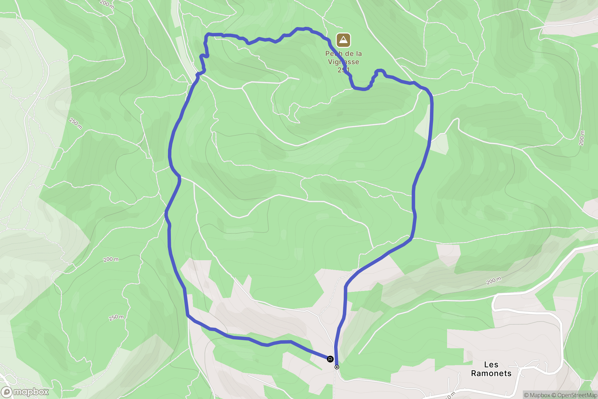 Cahors : carte du parcours de randonnée - France