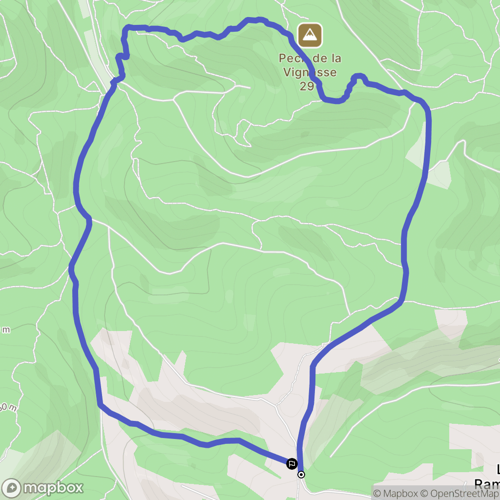 Cahors : carte du parcours de randonnée - France