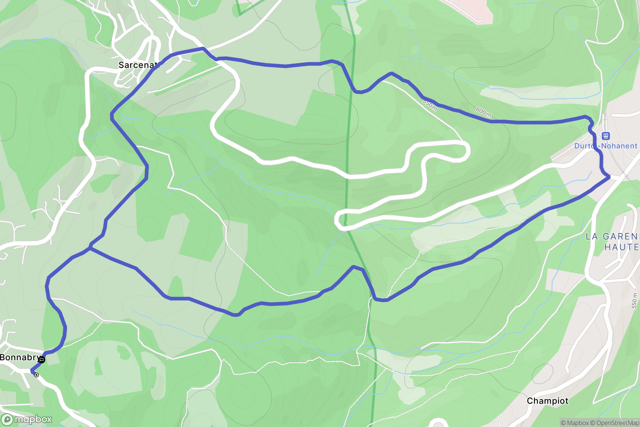 Orcines : carte du parcours de randonnée - France