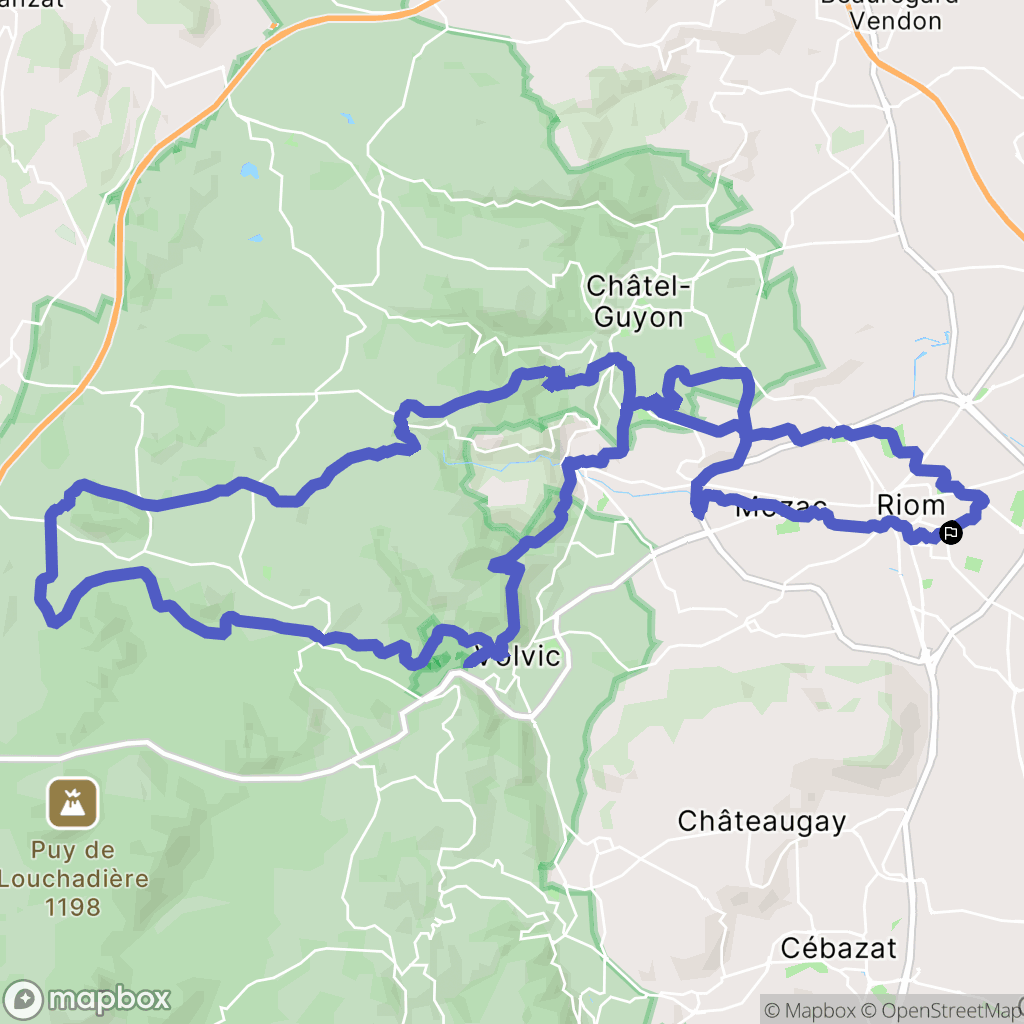 Riom : carte du parcours de randonnée - France