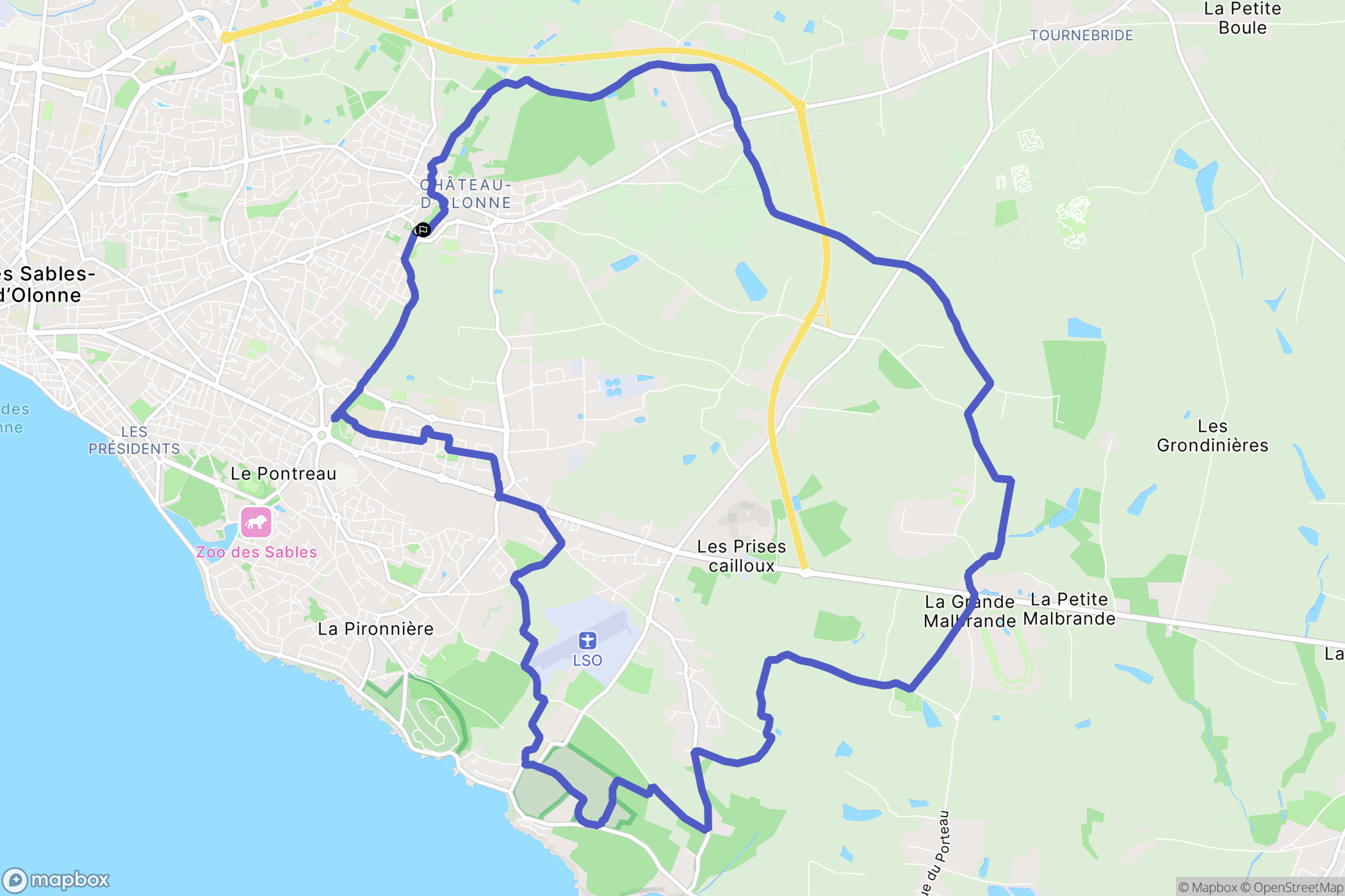 Les Sables-d'Olonne : carte du parcours de randonnée - France