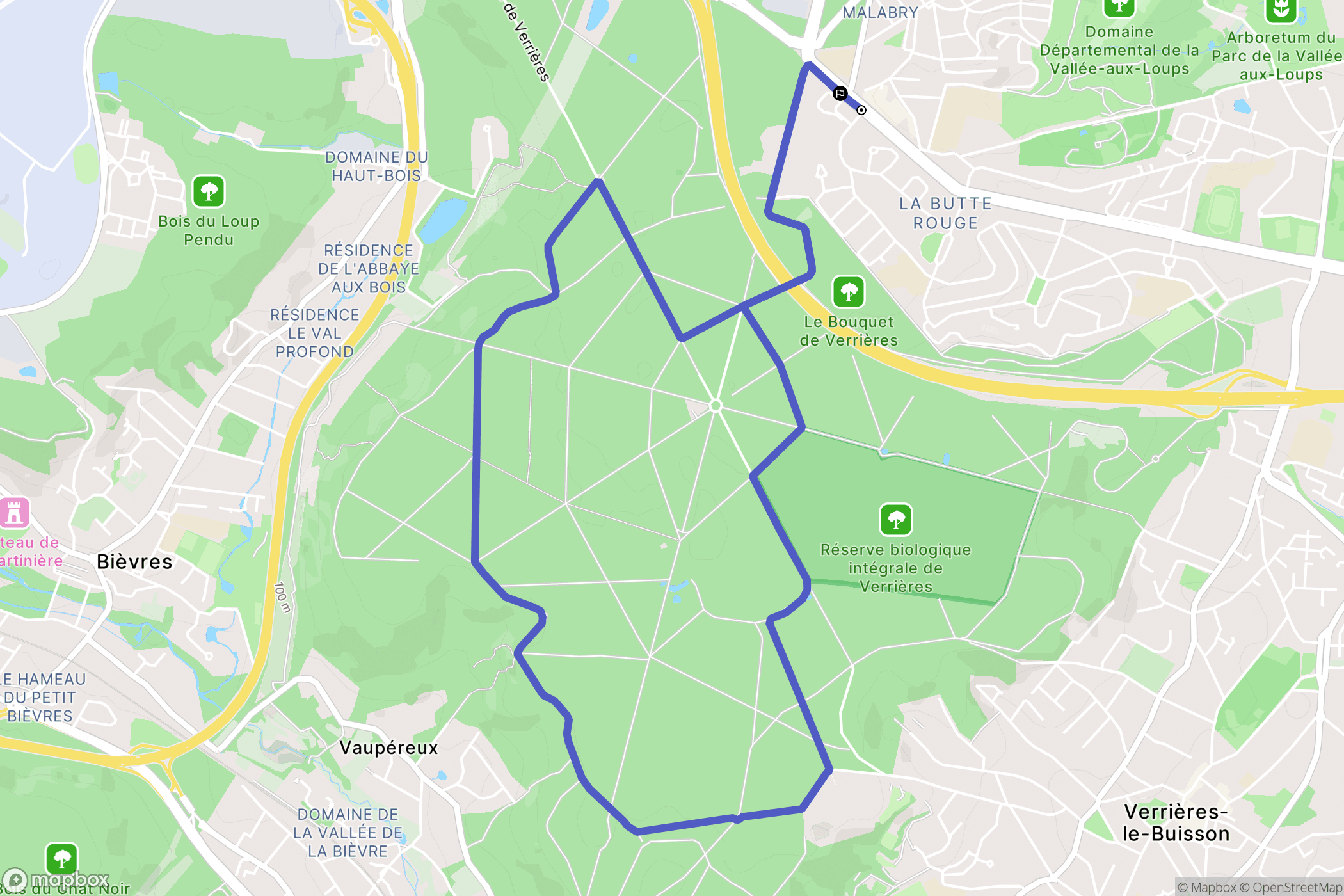 Châtenay-Malabry : carte du parcours de randonnée - France