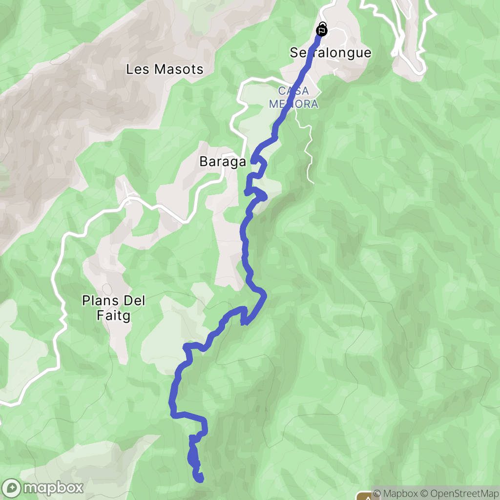 Serralongue : carte du parcours de randonnée - France