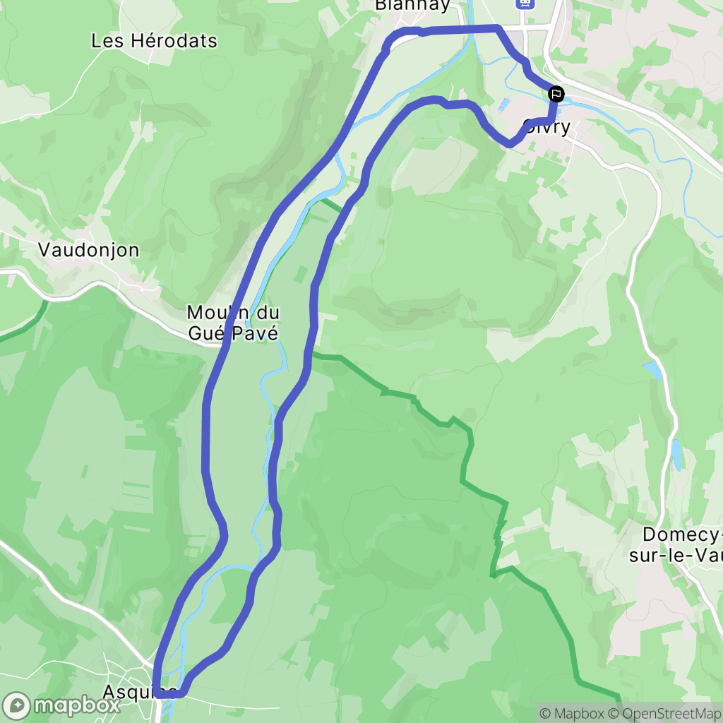 Givry : carte du parcours de randonnée - France