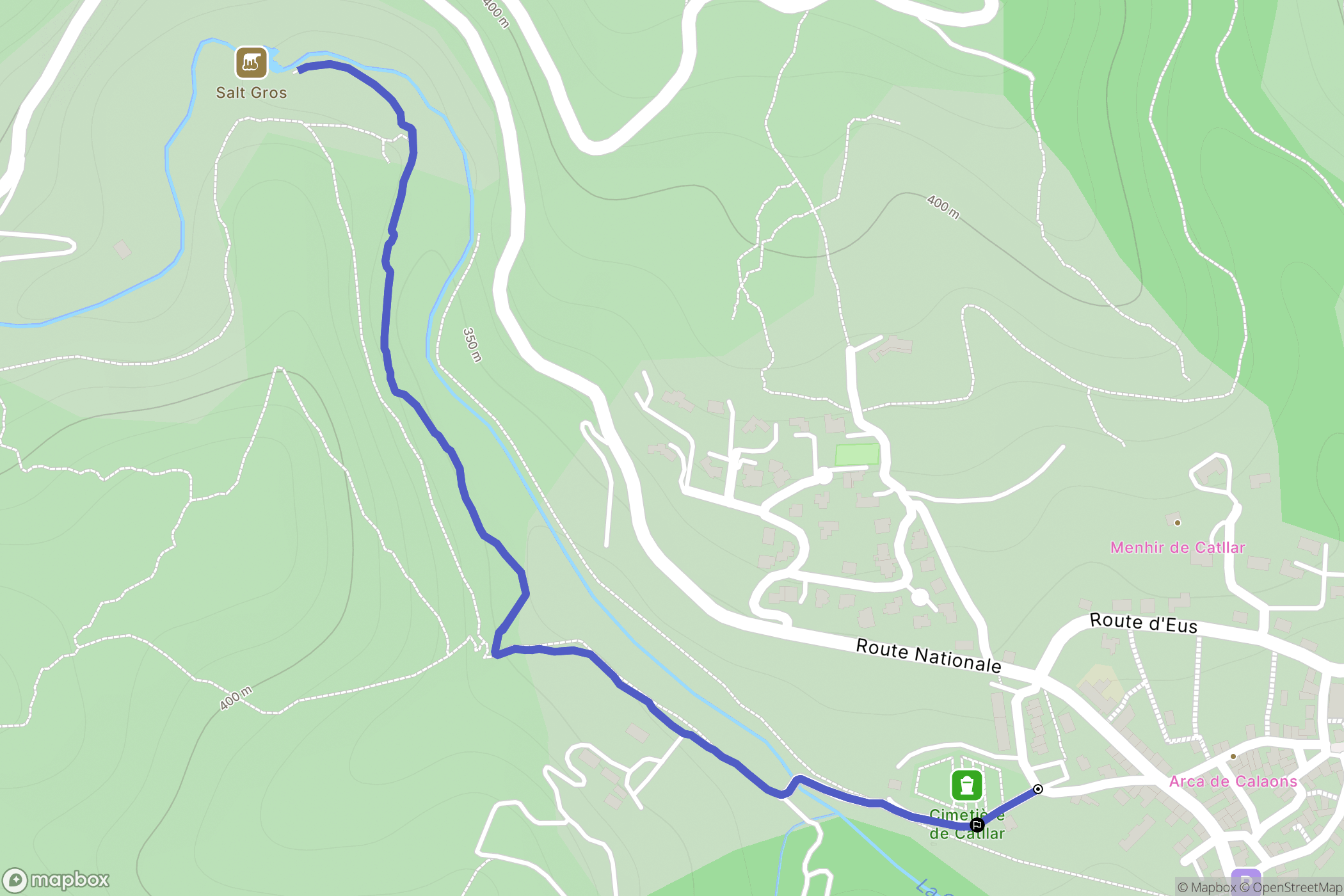 Catllar : carte du parcours de randonnée - France