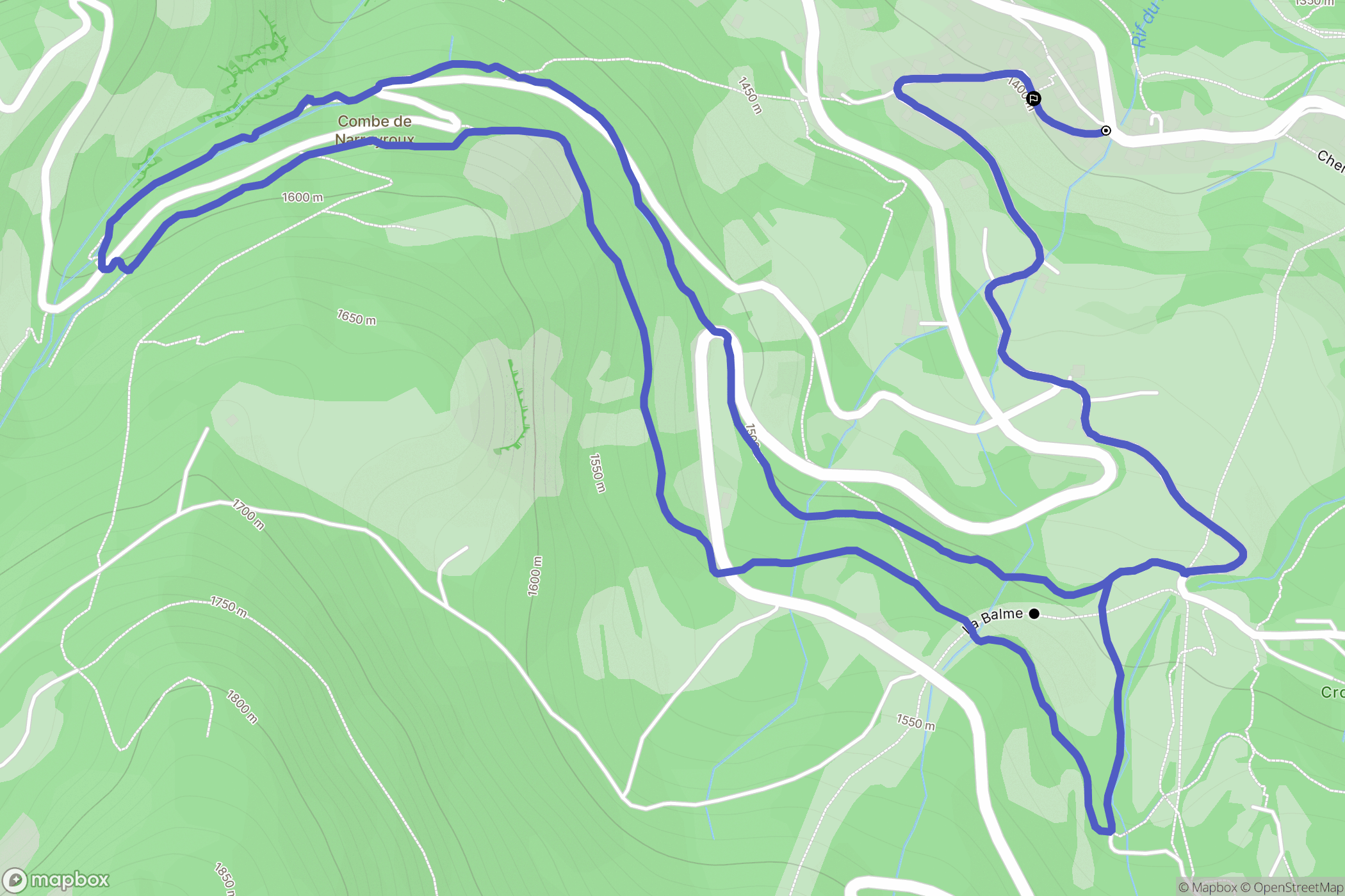 Puy-Saint-Vincent : carte du parcours de randonnée - France