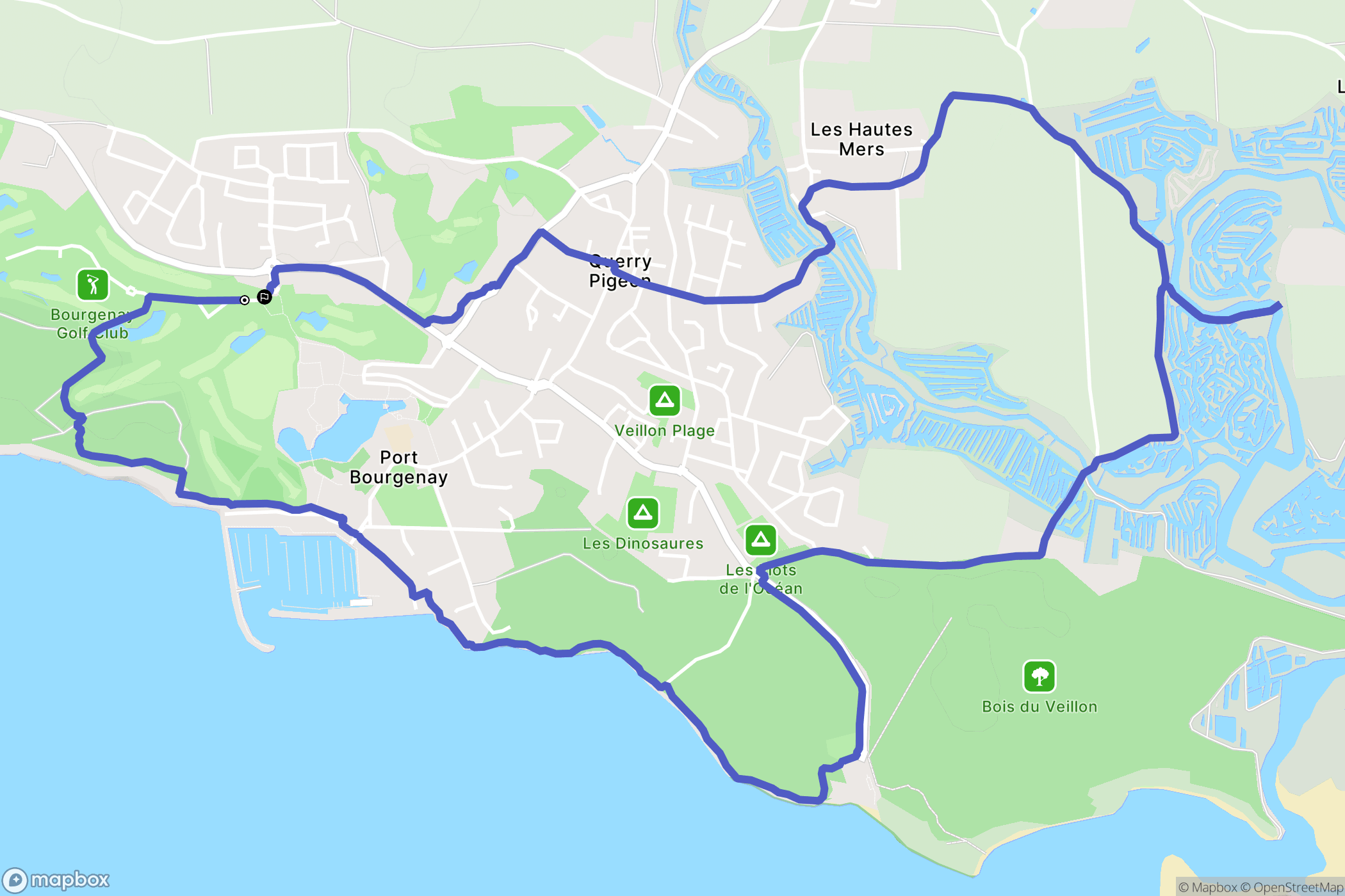 Talmont-Saint-Hilaire : carte du parcours de randonnée - France